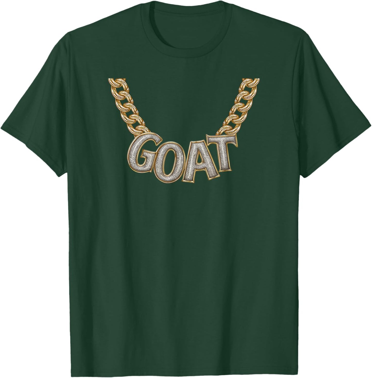 Boy Kid Funny Slang Gold Chain Goat Necklace Costume T-Shirt - T-Shirt | Forest