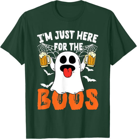 I'm Just Here For The Boos Cute Ghost Halloween Costume T-Shirt - T-Shirt | Forest
