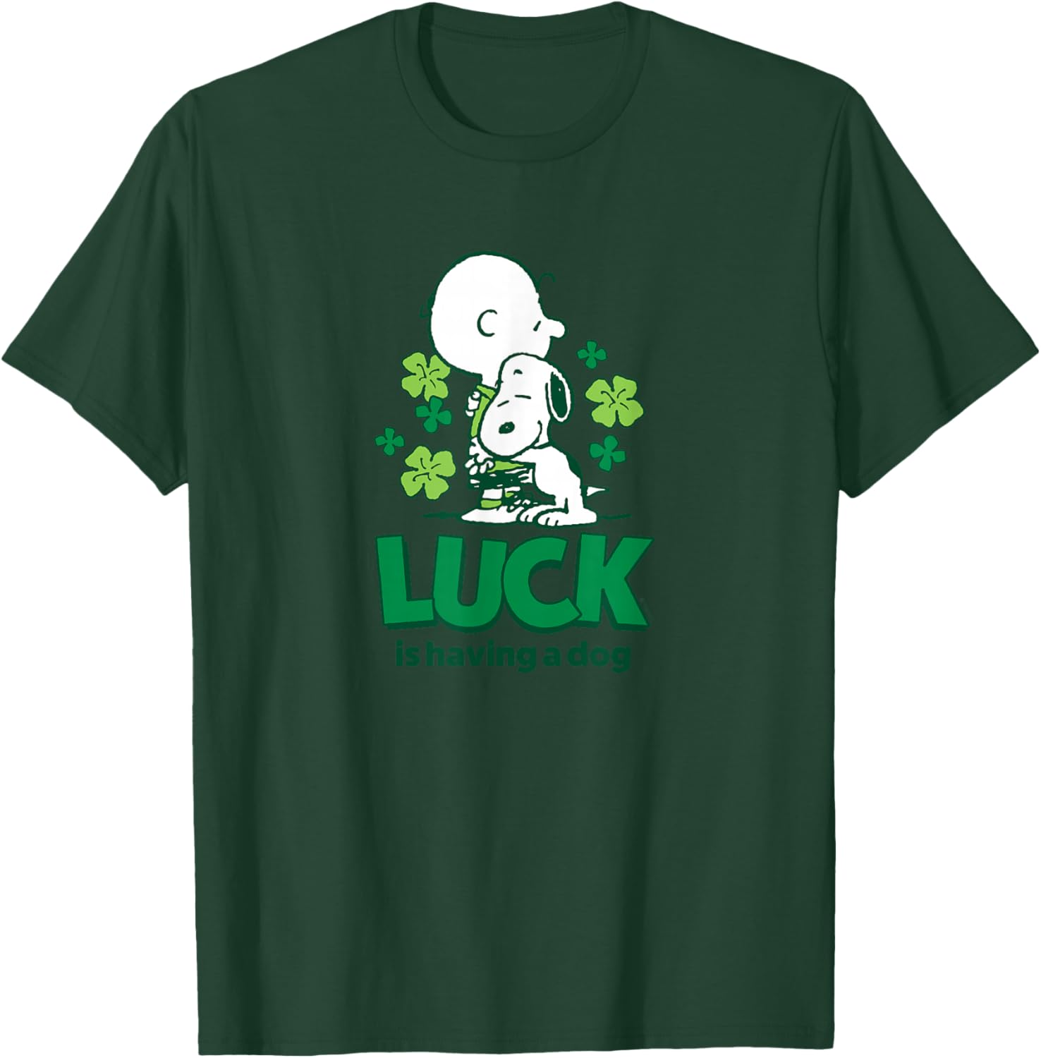 Peanuts - Charlie and Snoopy St. Patrick's Day Lucky Hug T-Shirt - T-Shirt | Forest
