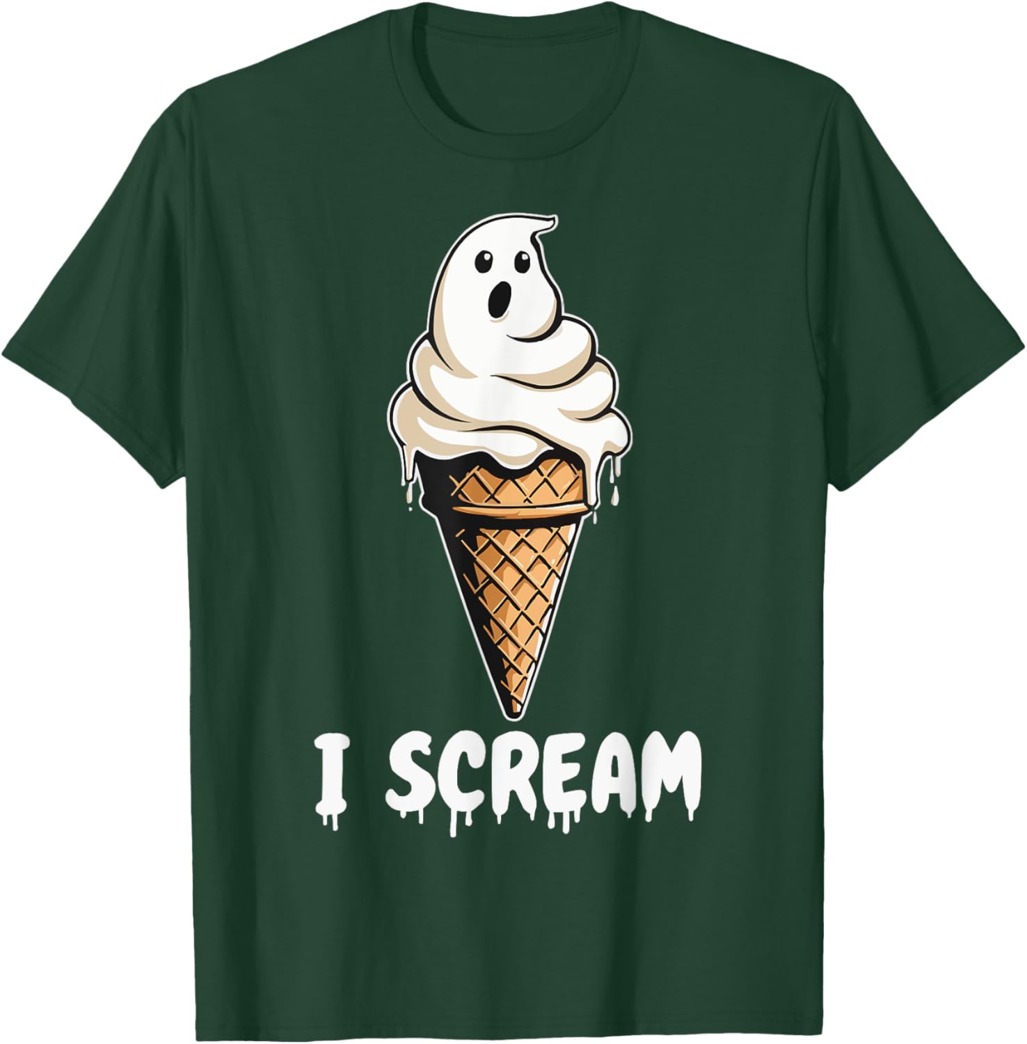 Funny Cute Ice Cream Ghost I Scream Halloween Party Costume T-Shirt - T-Shirt | Forest