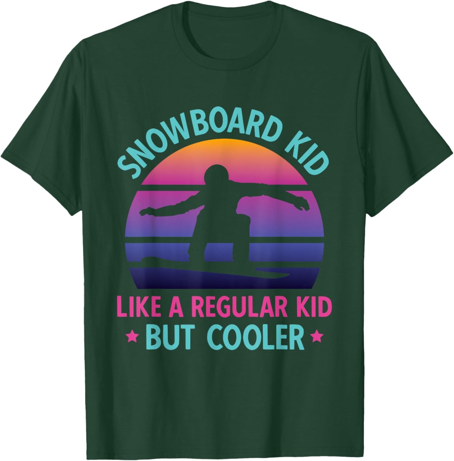 Snowboard Kid Retro 90s 80s Snowboarding T-Shirt - T-Shirt | Forest