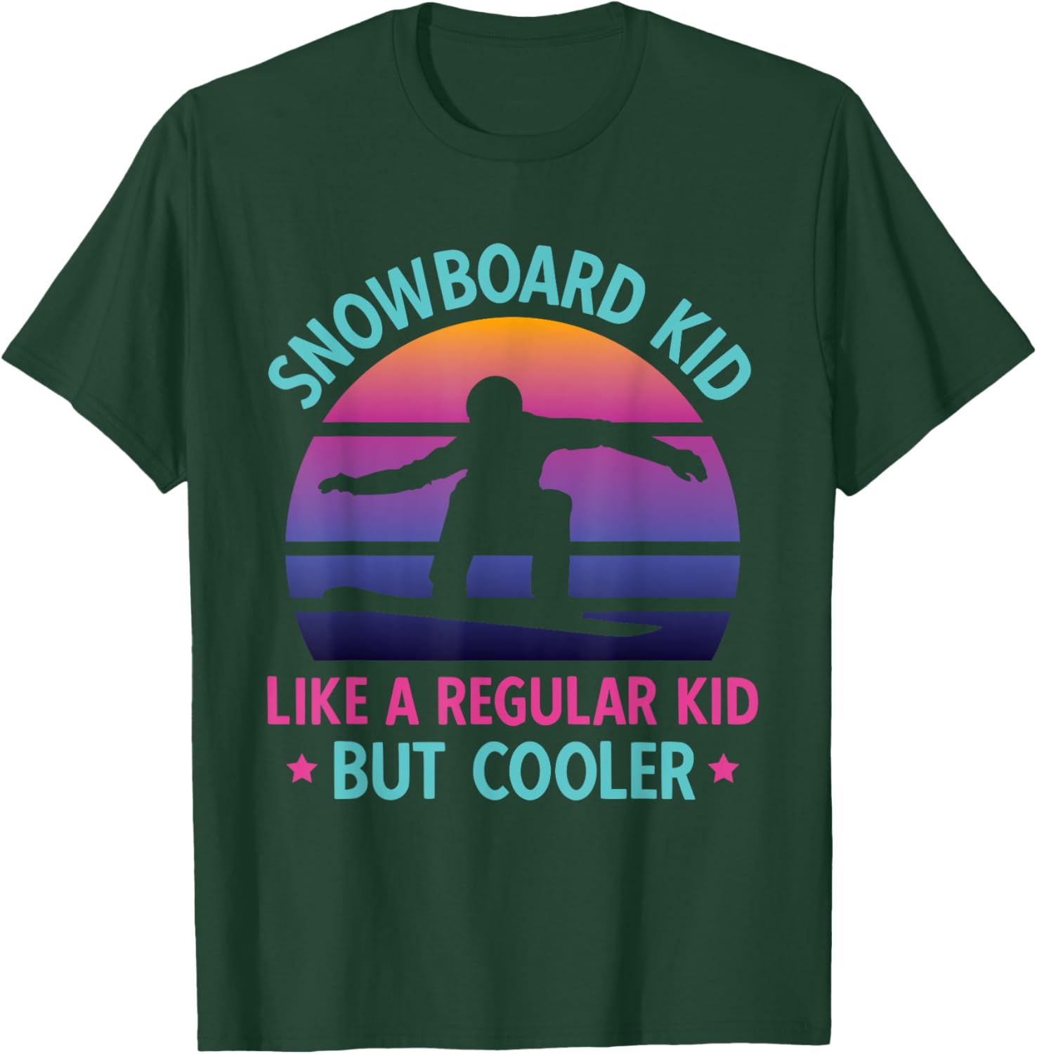 Snowboard Kid Retro 90s 80s Snowboarding T-Shirt - T-Shirt | Forest