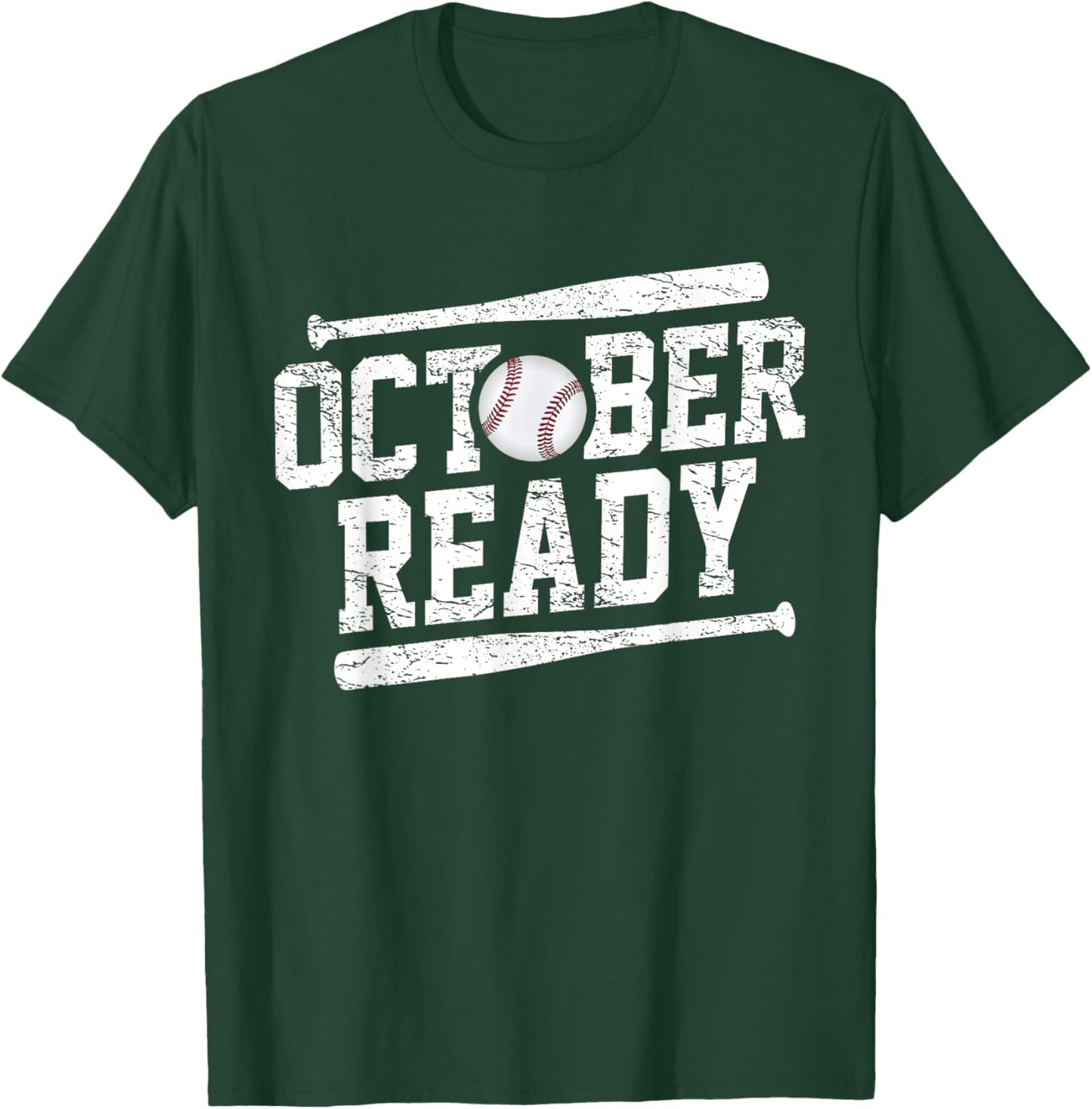 Men Women October Ready Playoff Baseball T-Shirt - T-Shirt | Forest