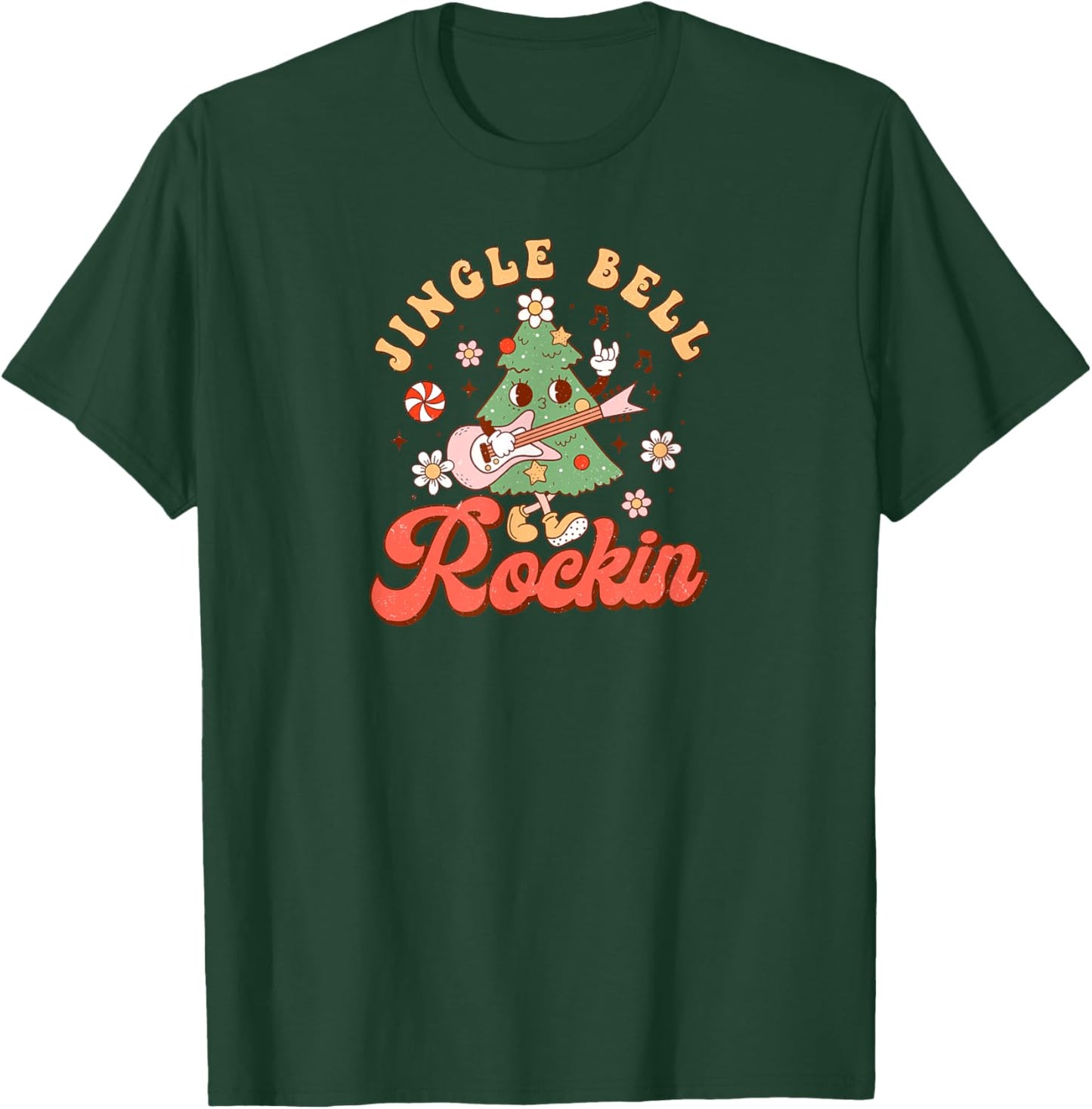Christmas Winter F4NT4STIC Jingle Bell Rockin Black Christmas , -Adults & -Kids, Short Sleeve, , Small T-Shirt - T-Shirt | Forest