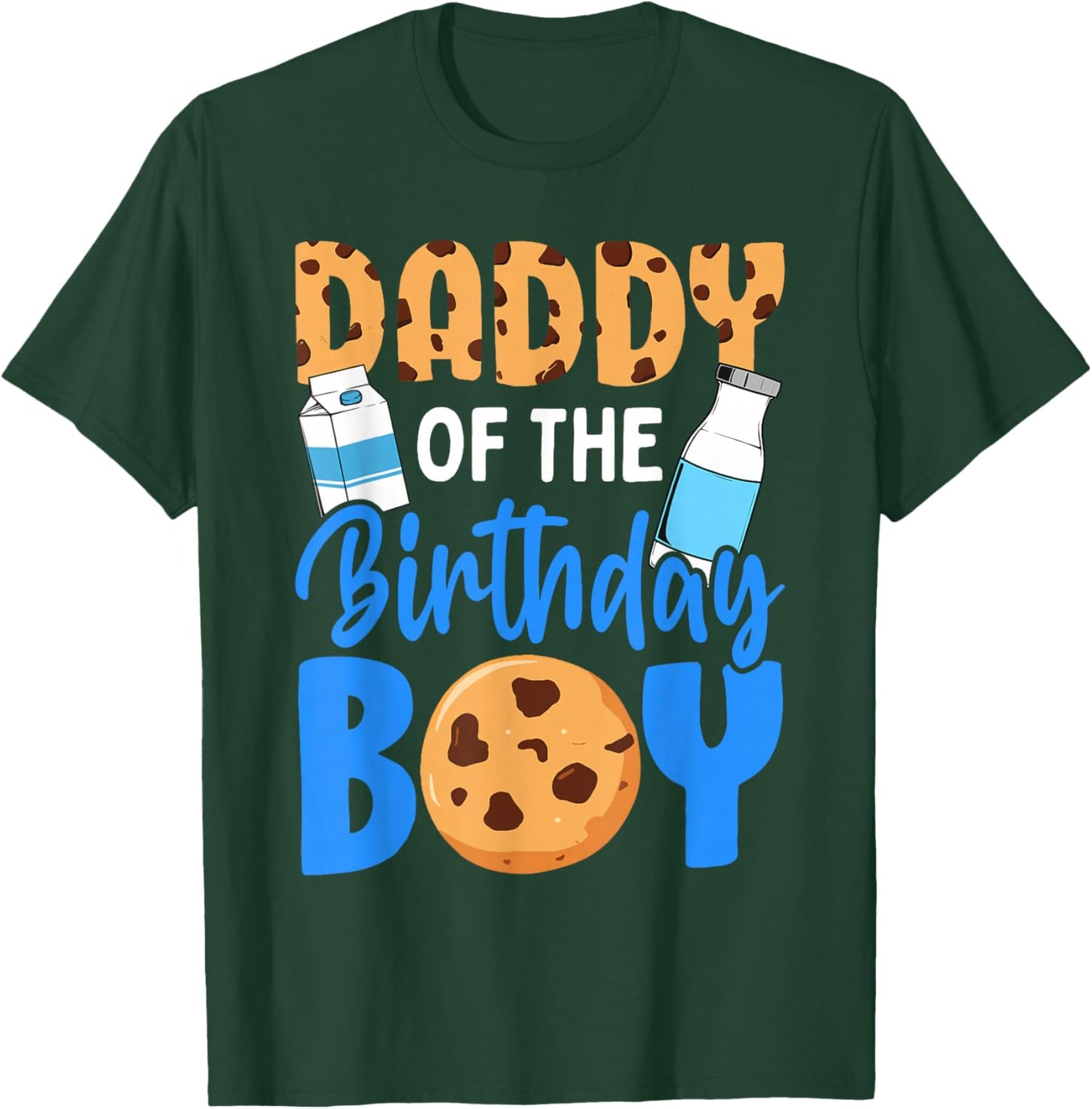 Daddy of the birthday boy Milk and Cookies 1st birthday T-Shirt - T-Shirt | Forest