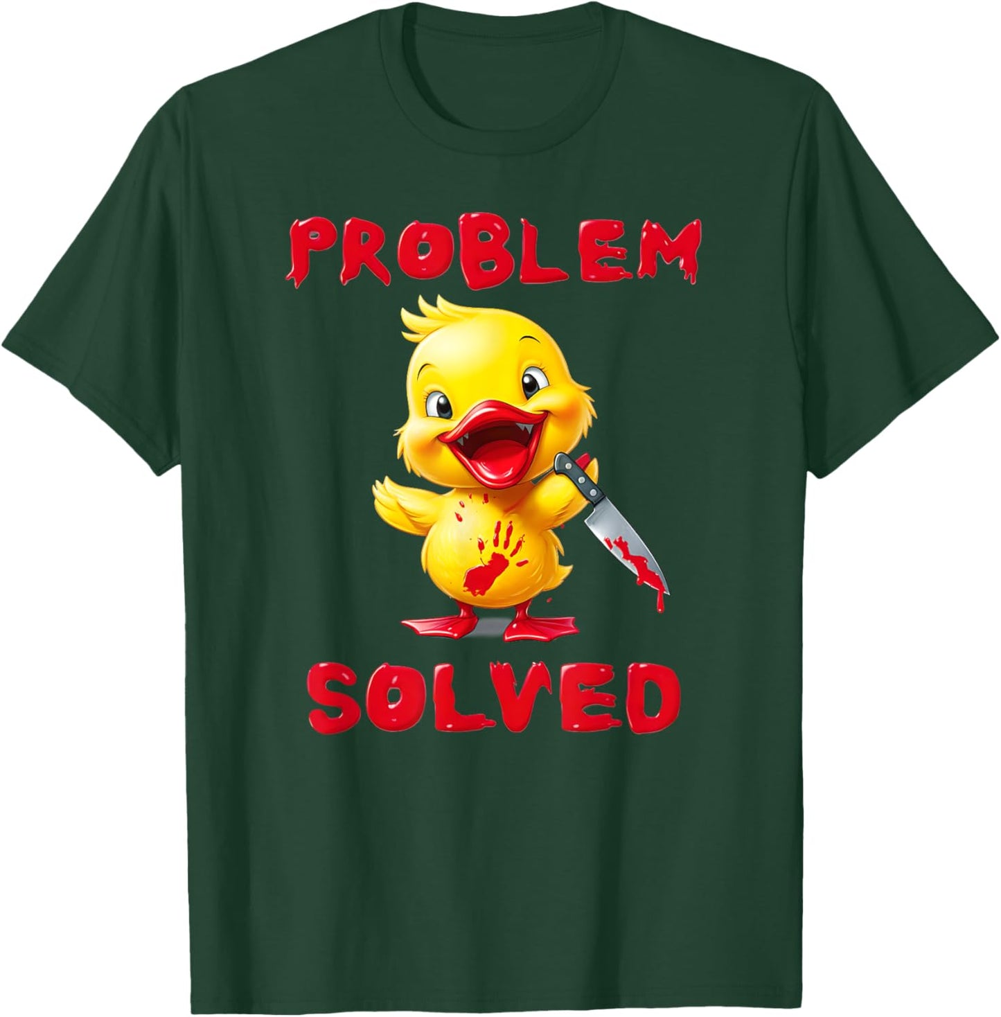 Problem Solved X Knife Duck - Angry Duck Halloween T-Shirt - T-Shirt | Forest