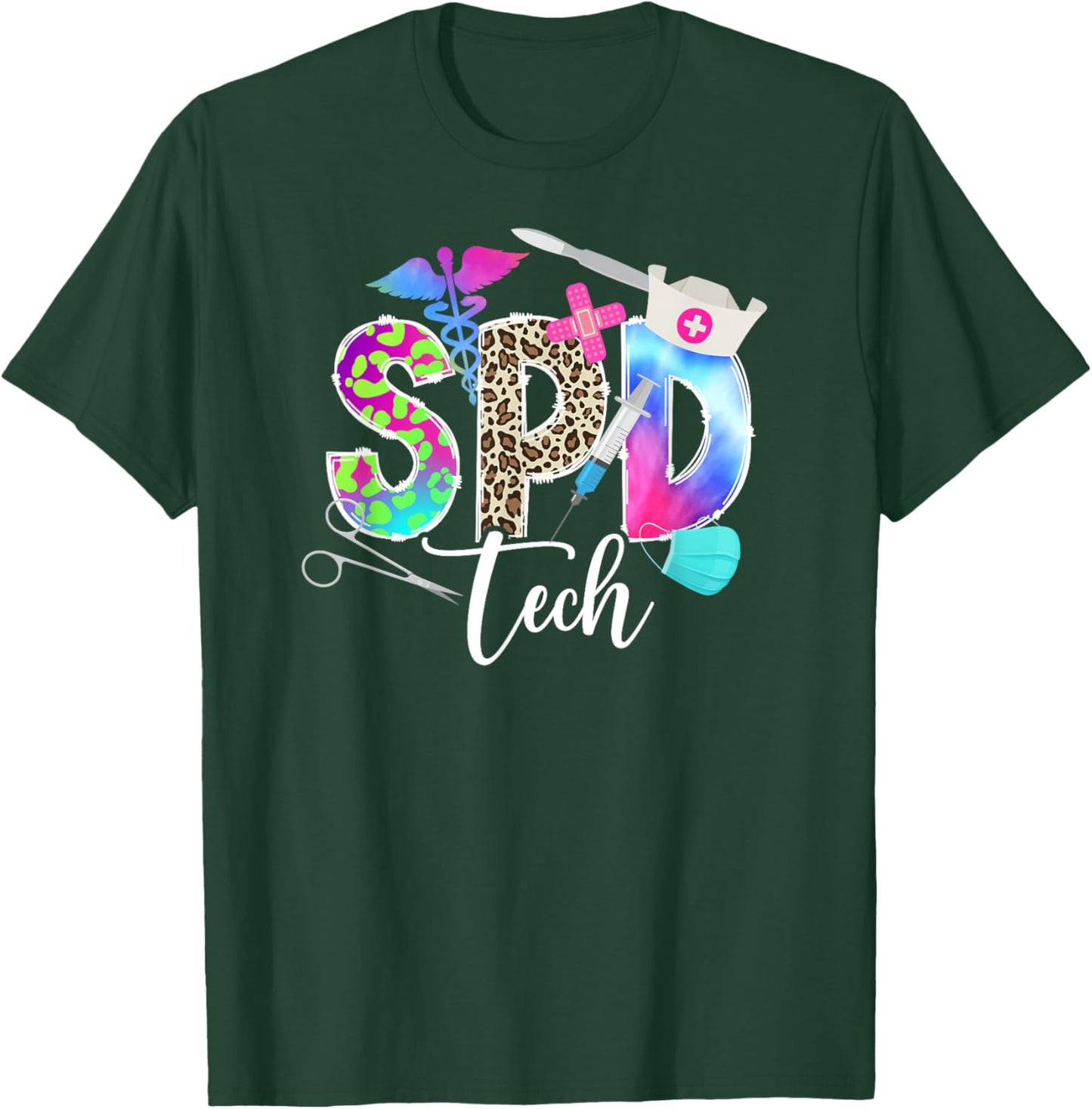 SPD Tech Leopard Sterile Processing Tech T-Shirt - T-Shirt | Forest