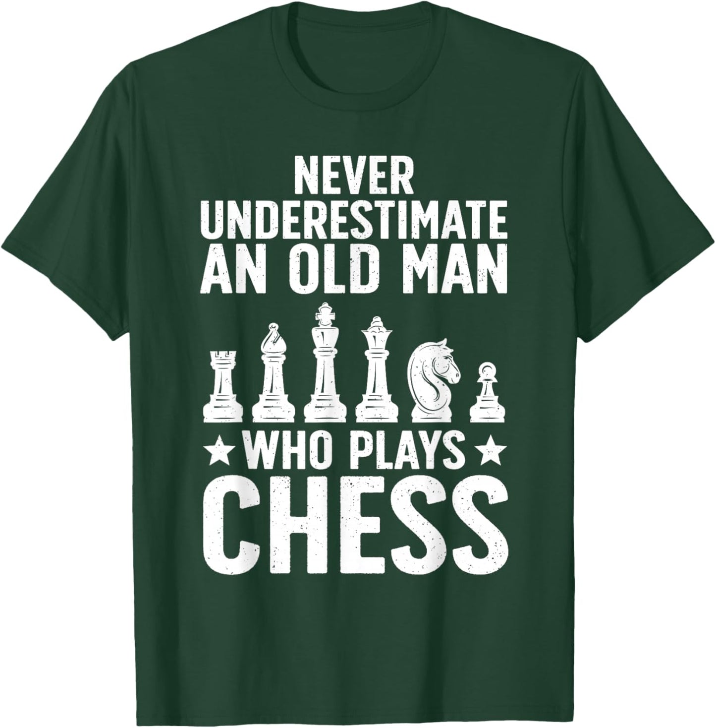 Best Chess Art Dad Grandpa Chess Lover Chess Player T-Shirt - T-Shirt | Forest