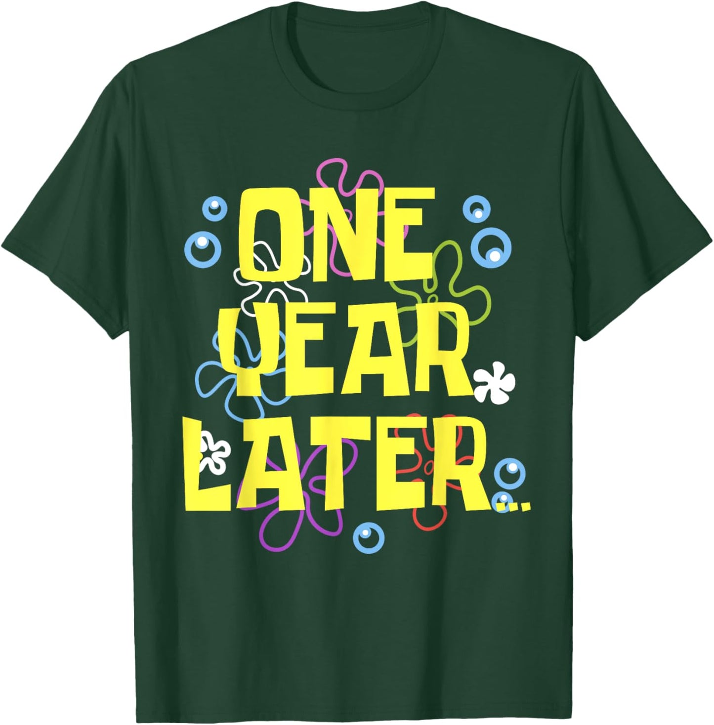 1 One YEAR LATER 1 year Old Birthday Gifts for Girls Kid Boy T-Shirt - T-Shirt | Forest