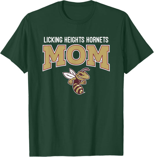 Licking Heights Hornets Logo Mom HS T-Shirt - T-Shirt | Forest