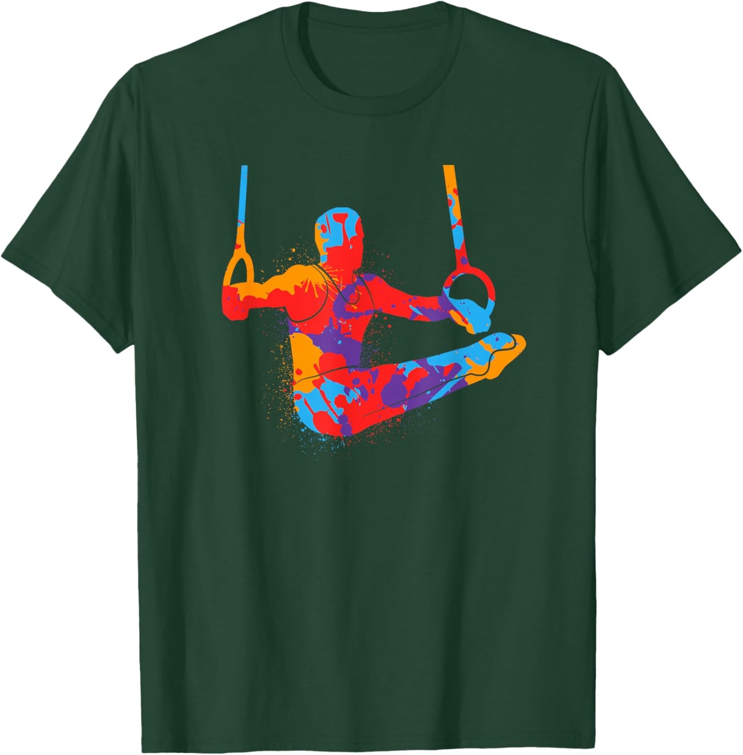 Gymnastics Sports Rings Kids Boys Colorful Gymnast T-Shirt - T-Shirt | Forest