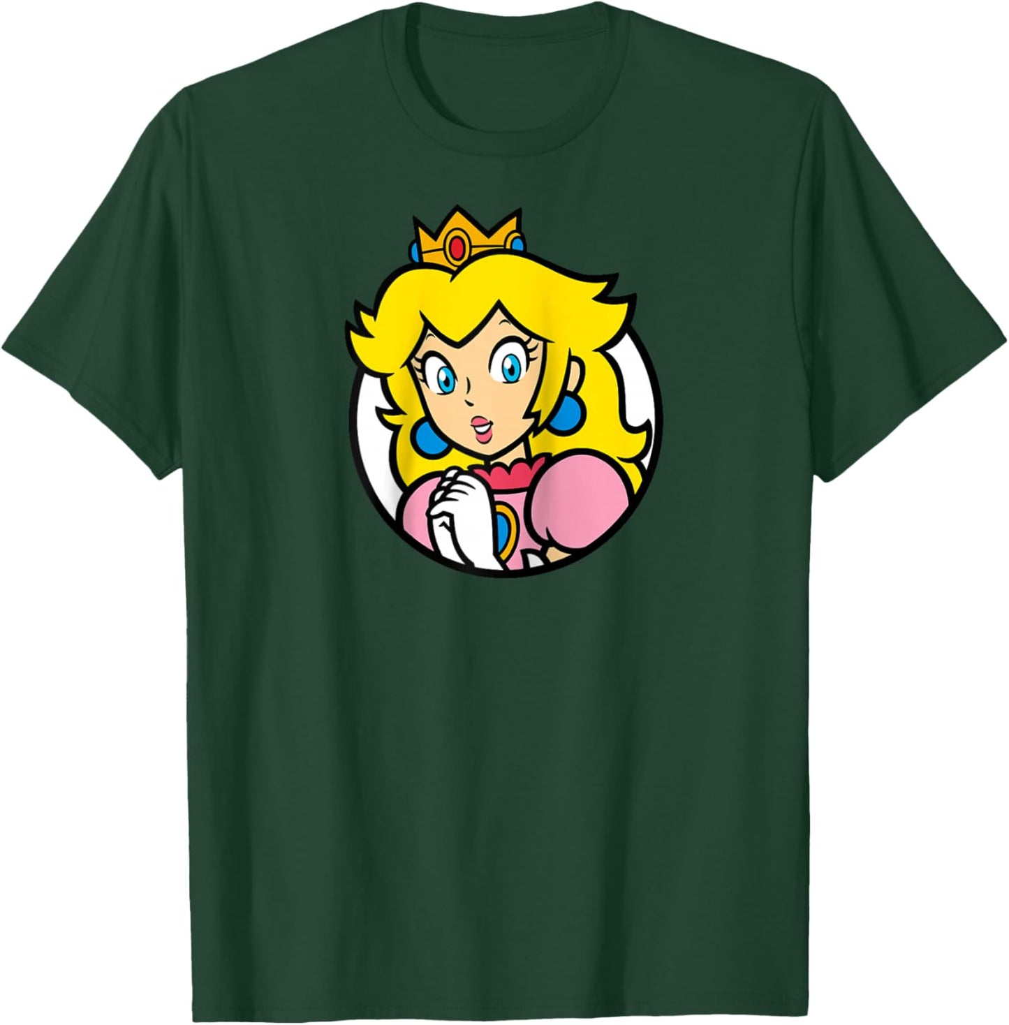 Super Mario Bros Princess Peach Nintendo Portrait Raglan Baseball T-Shirt - T-Shirt | Forest