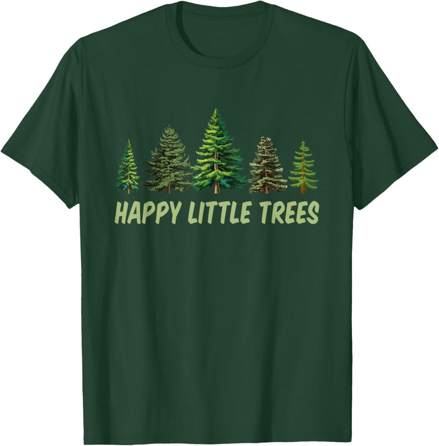 Happy Little Trees Vintage Camping T-Shirt - T-Shirt | Forest