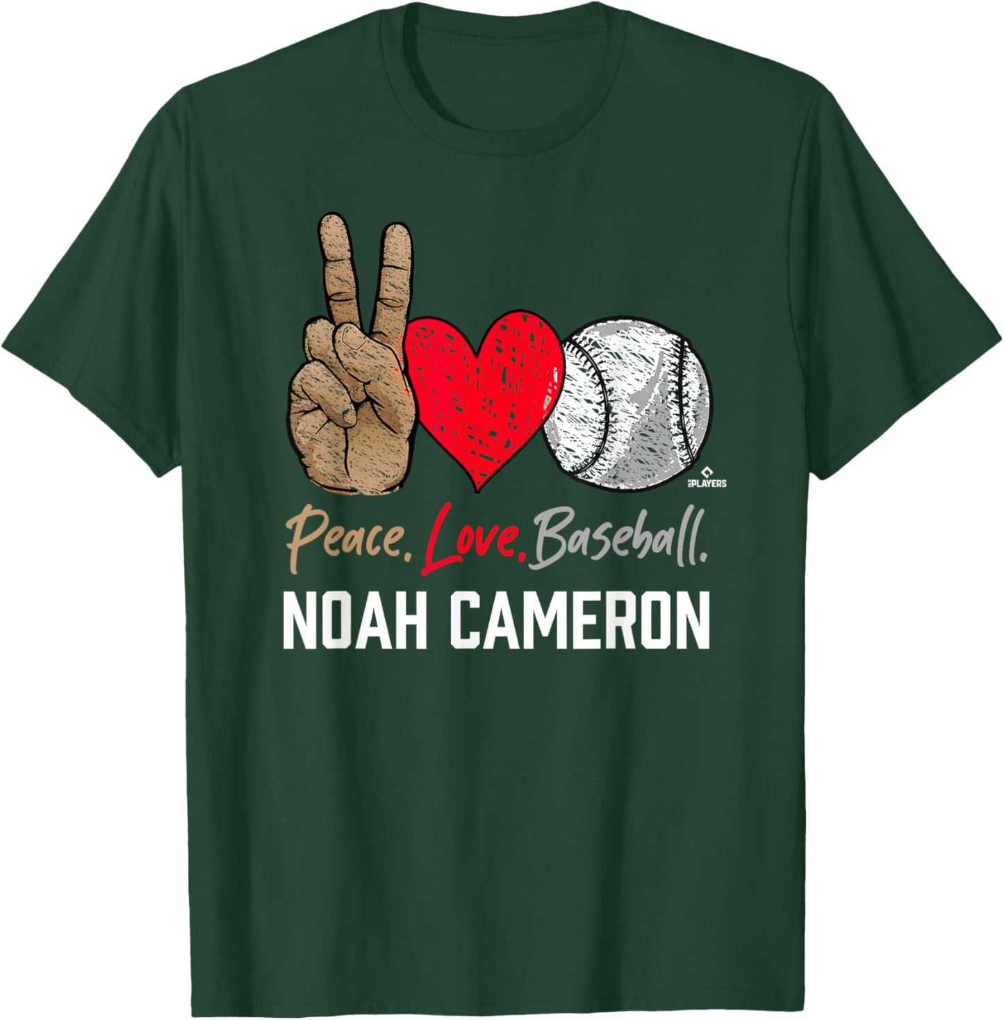 Peace Love Noah Cameron Prospect Baseball Fan Gear T-Shirt - T-Shirt | Forest