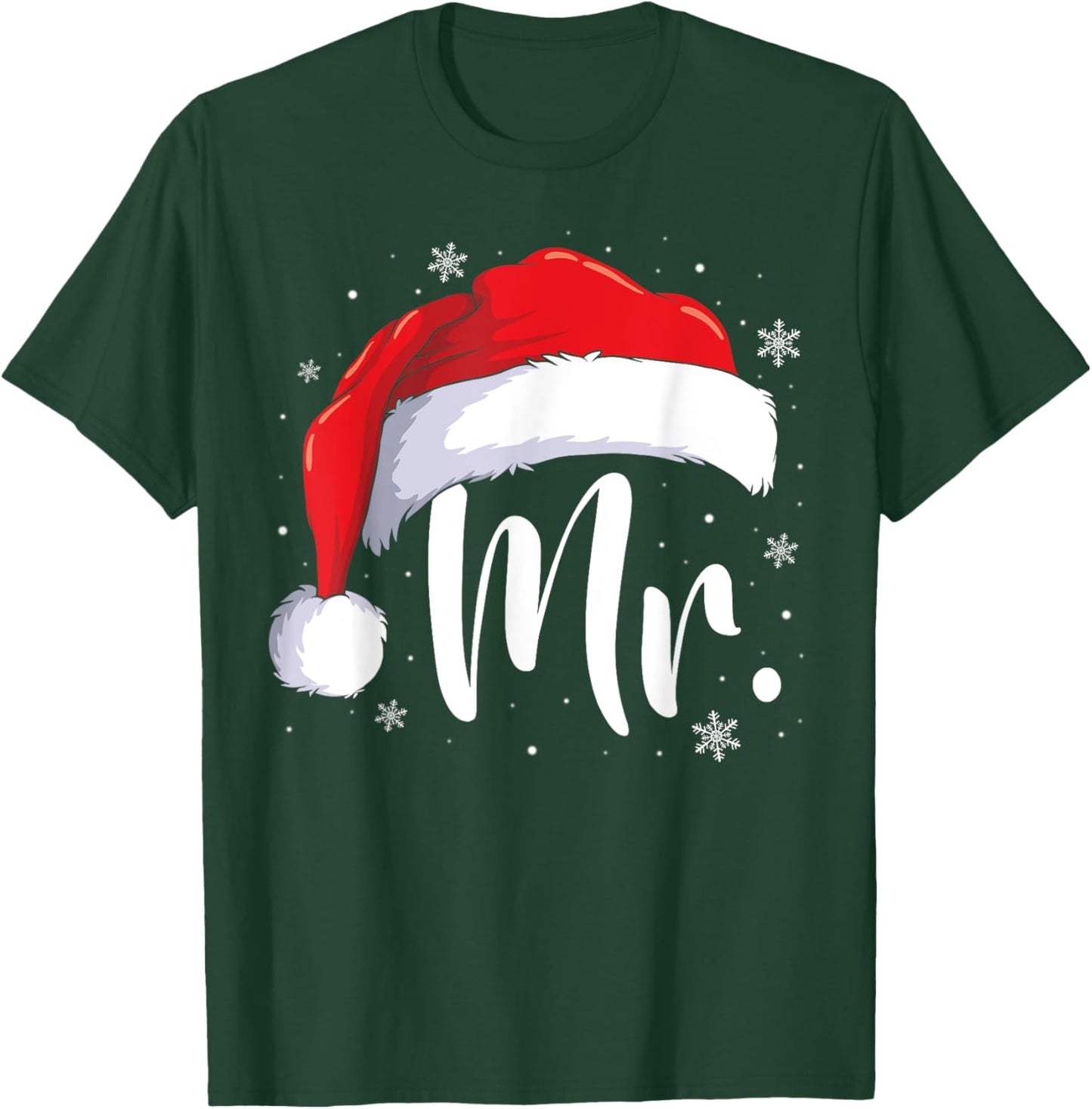 Mr and Mrs Claus Couples Matching Christmas Pajamas Santa T-Shirt - T-Shirt | Forest