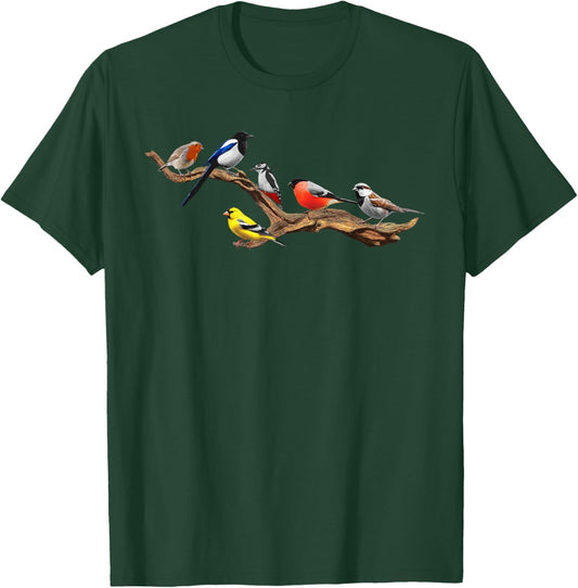Cool Birds Art For Nerds Men Women Kids Bird Watcher Birding T-Shirt - T-Shirt | Forest