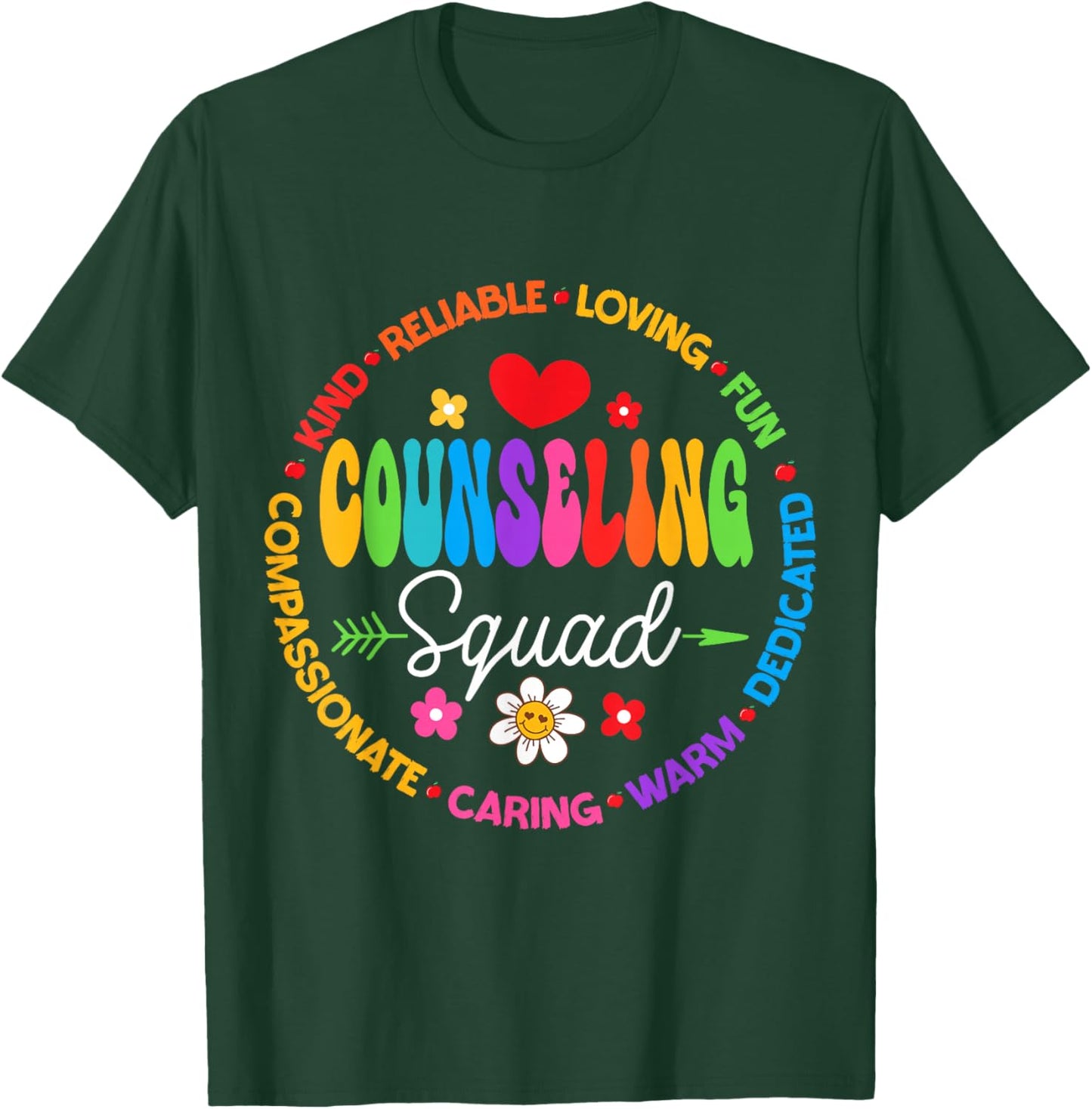 Groovy Counseling Squad Office Appreciation Back to School T-Shirt - T-Shirt | Forest