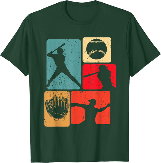 Funny Baseball Player Field Bat Ball Game Enthusiast Outfit T-Shirt - T-Shirt | Forest