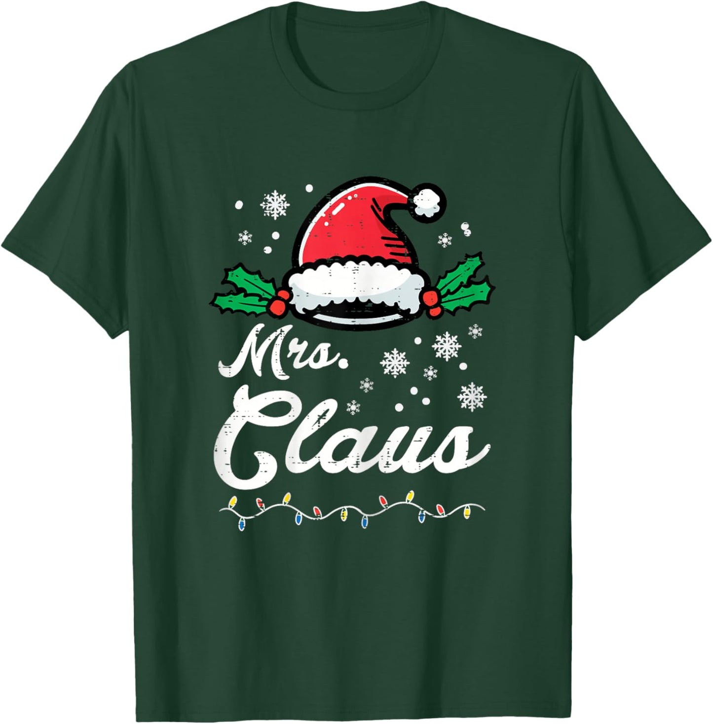 Christmas Mrs Claus Xmas Santa Family Match Mom Mama Women T-Shirt - T-Shirt | Forest