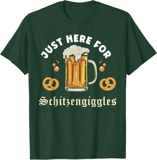Oktoberfest Group Bachelor Party Here for Schitzengiggles T-Shirt - T-Shirt | Forest