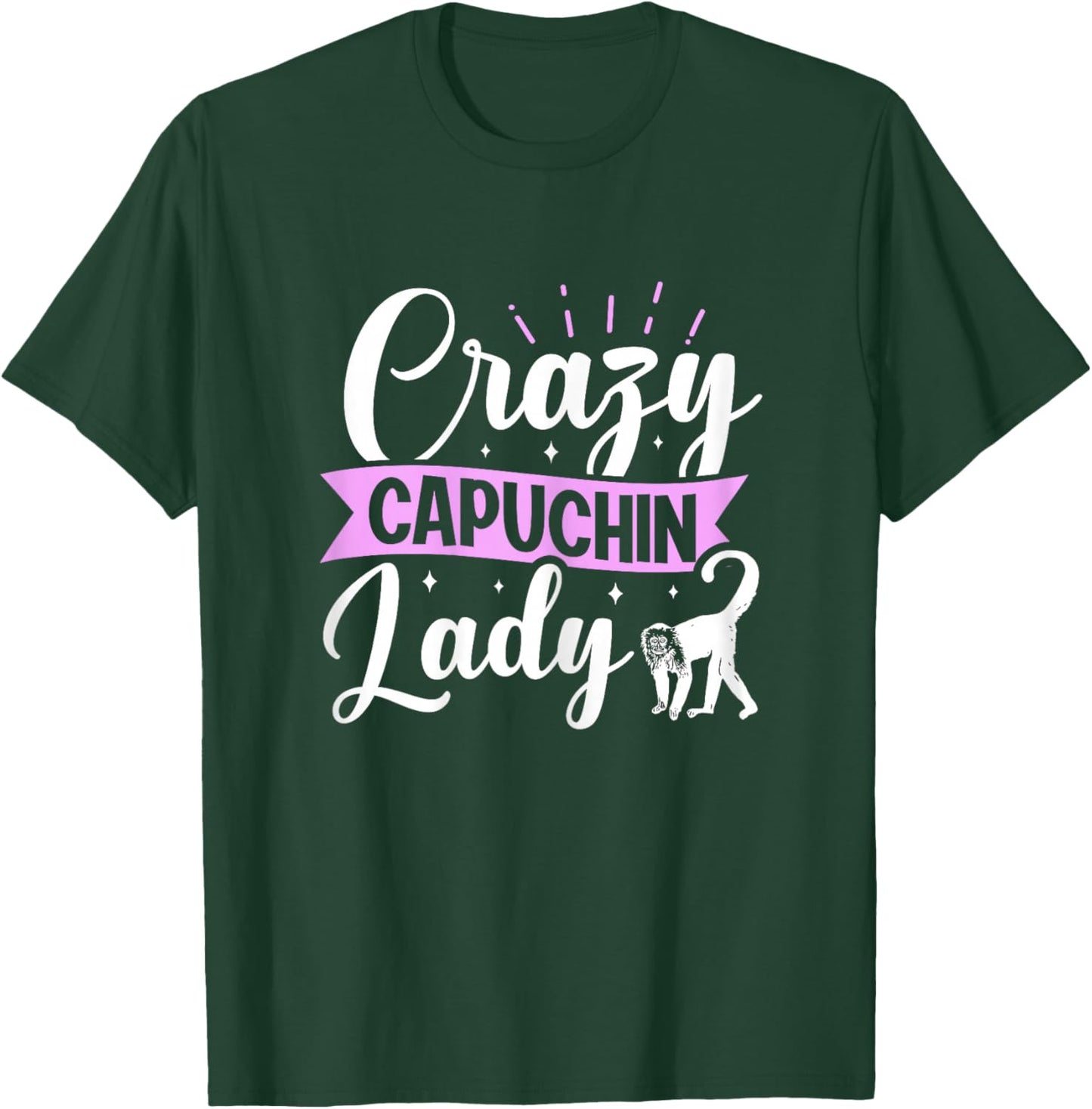 Crazy Capuchin Lady Design for a Capuchin Monkey fan T-Shirt - T-Shirt | Forest