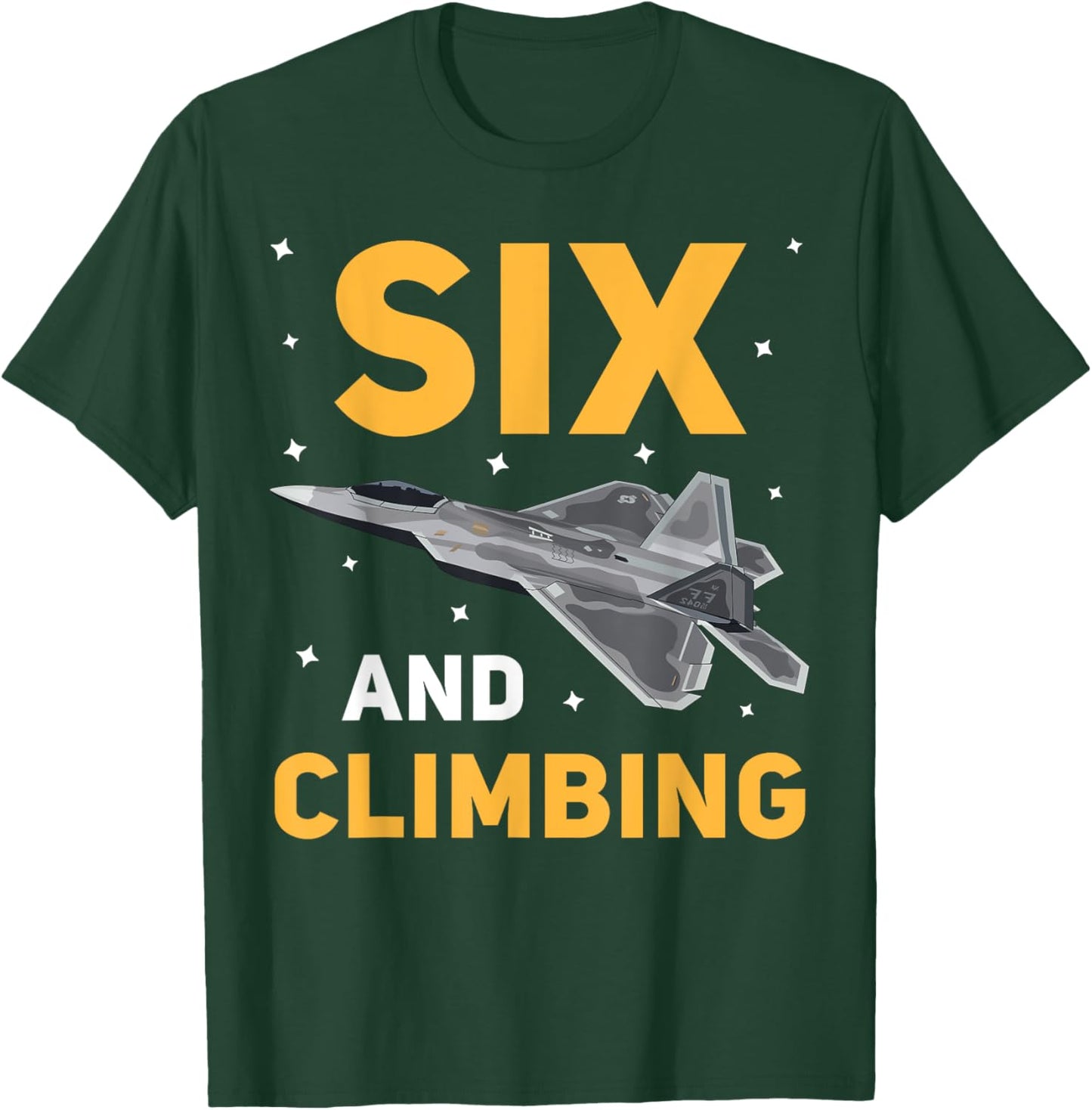 Jet Fighter Plane 6 Year Old Birthday Party For Boys T-Shirt - T-Shirt | Forest