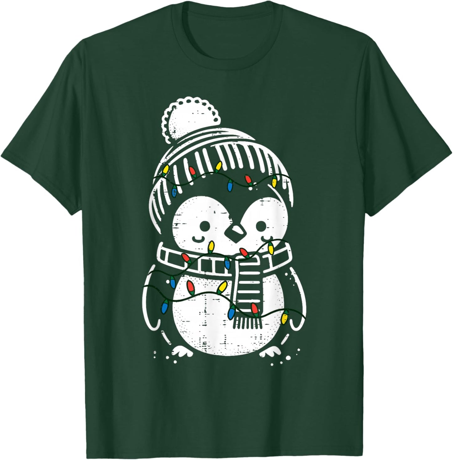 Christmas Penguin Scarf Cute Xmas Boys Girls Kids Toddler T-Shirt - T-Shirt | Forest