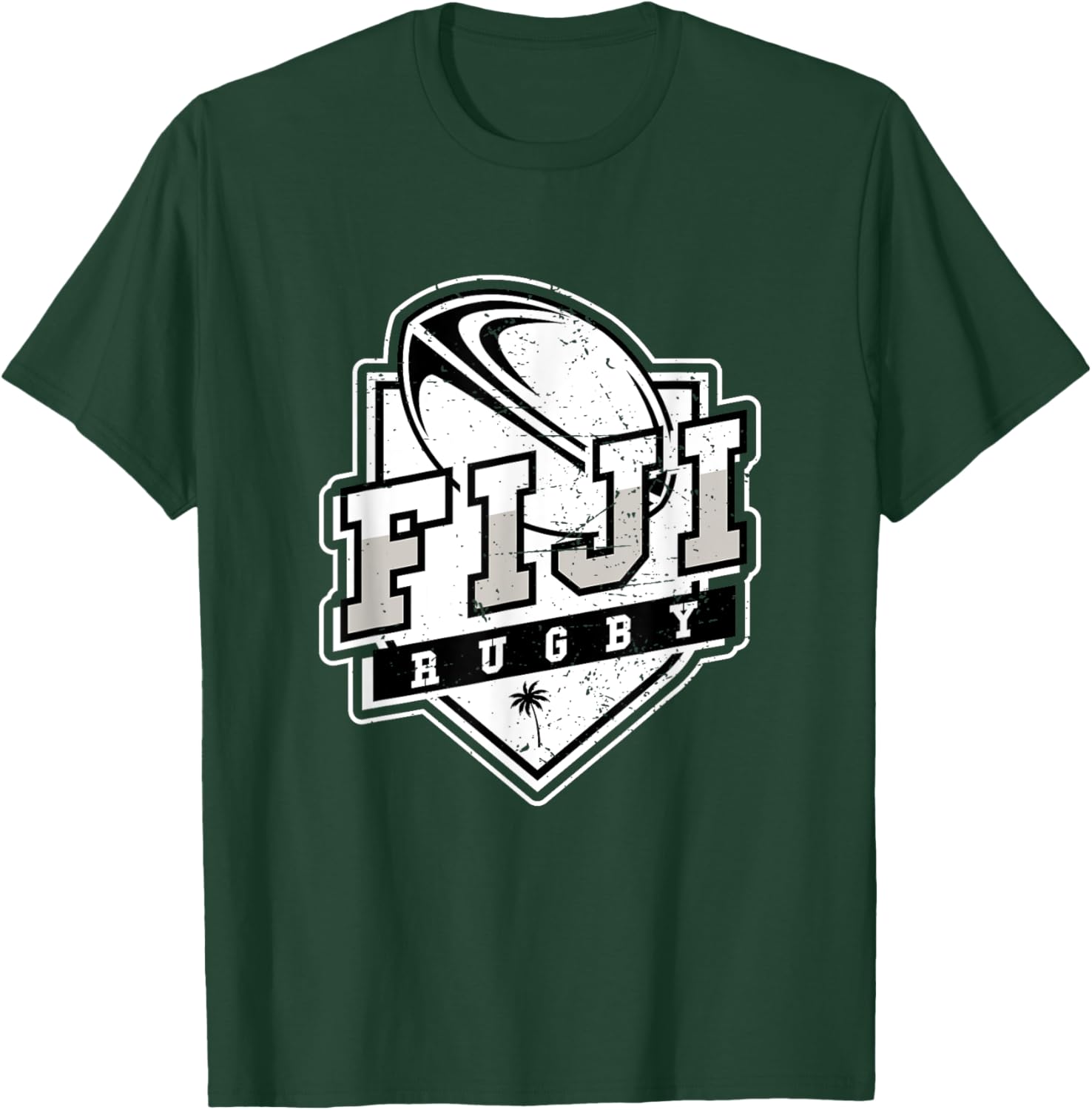 Fiji Pride Fiji Palm Tree Fijians Rugby Fan Vintage T-Shirt - T-Shirt | Forest