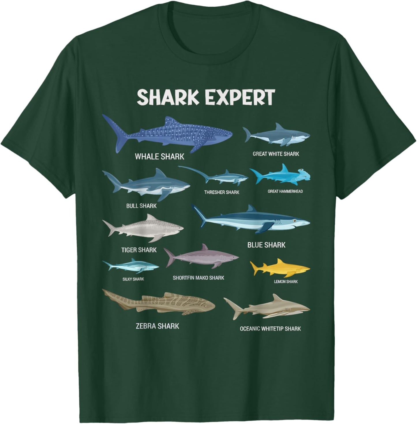 Shark Species , Kids & Toddler Boys Shark T-Shirt - T-Shirt | Forest