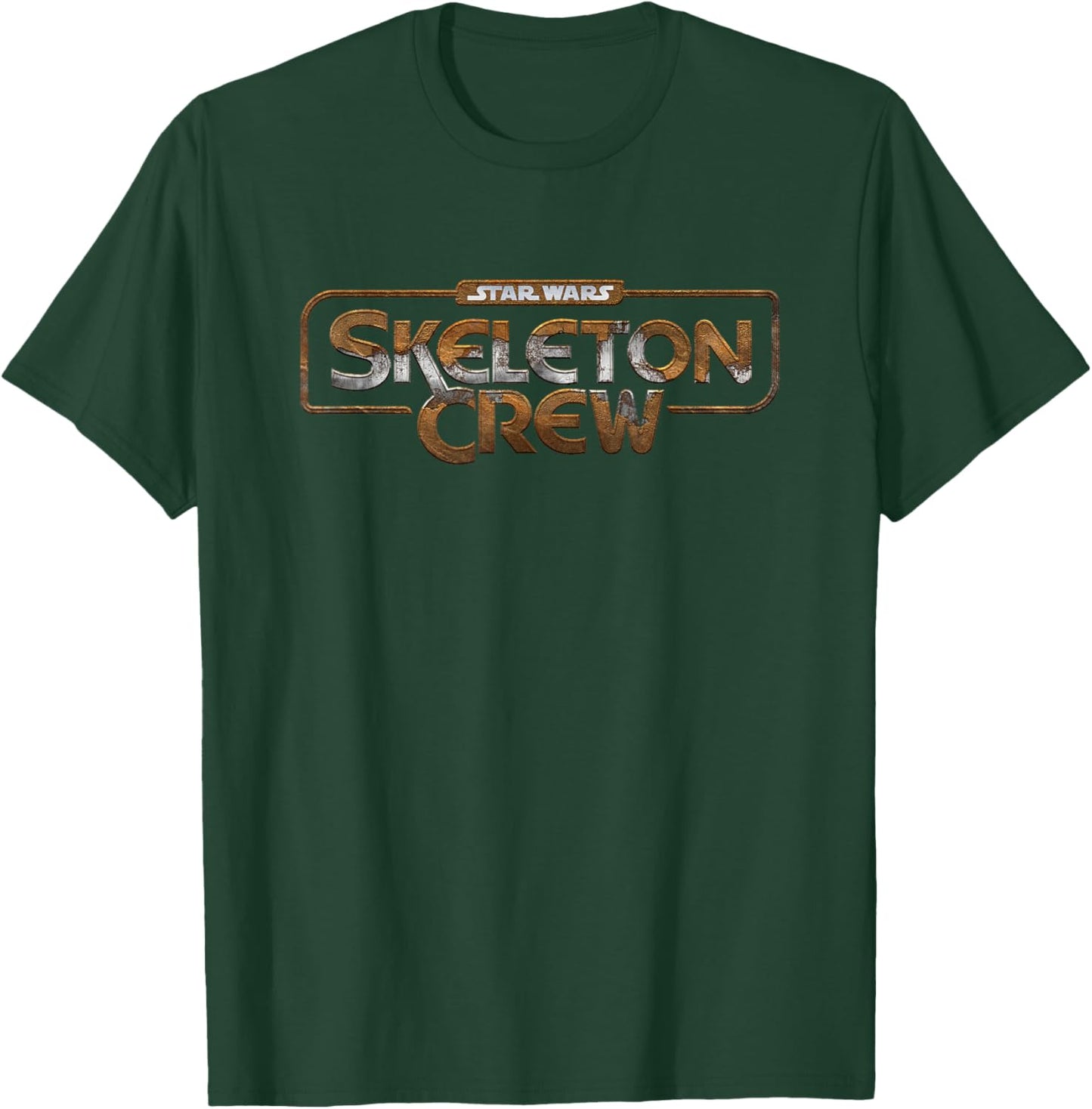 Star Wars Skeleton Crew Distressed Metal Title Logo T-Shirt - T-Shirt | Forest