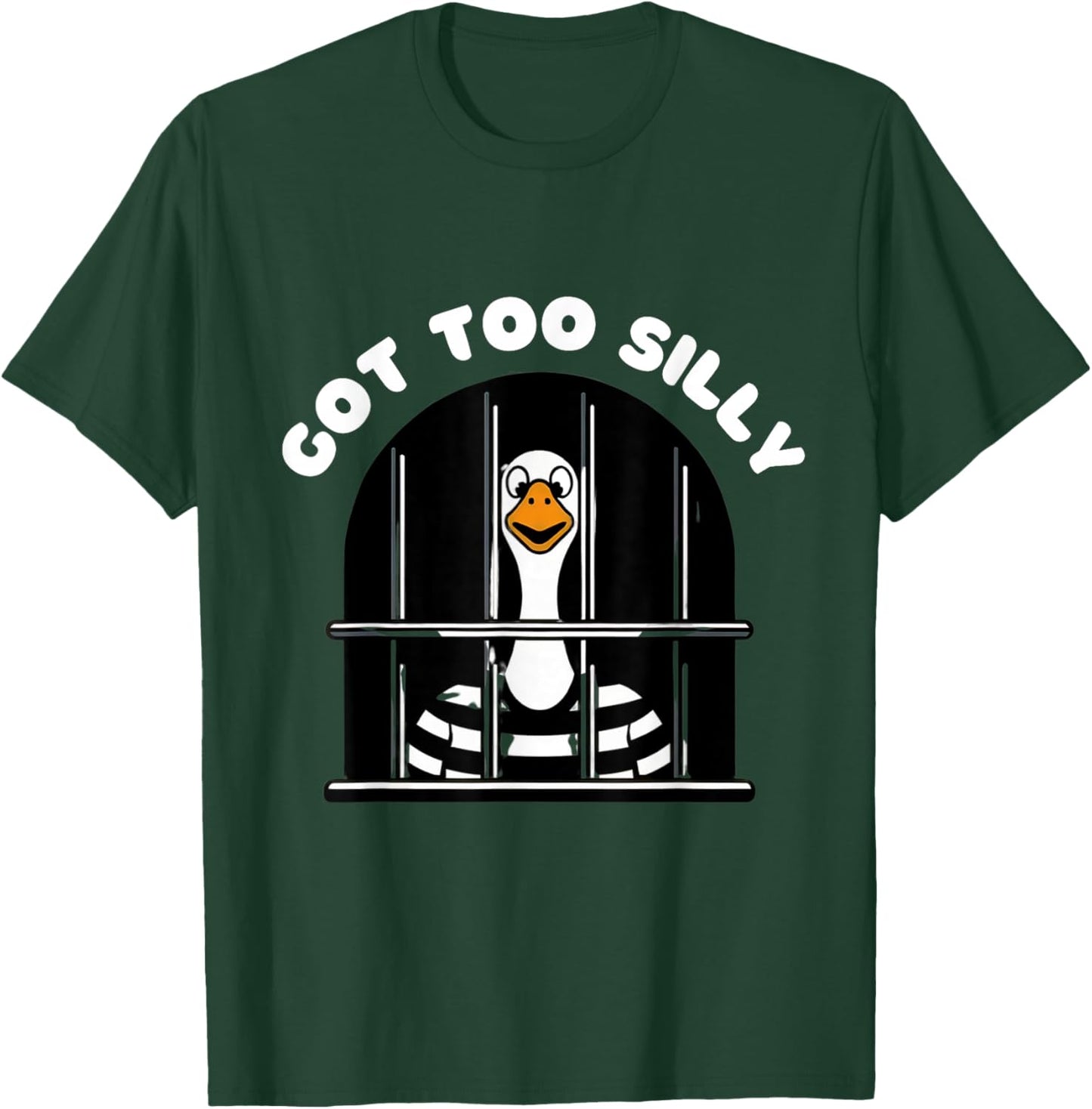 Funny silly goose got too silly goose in jail : net trapped T-Shirt - T-Shirt | Forest