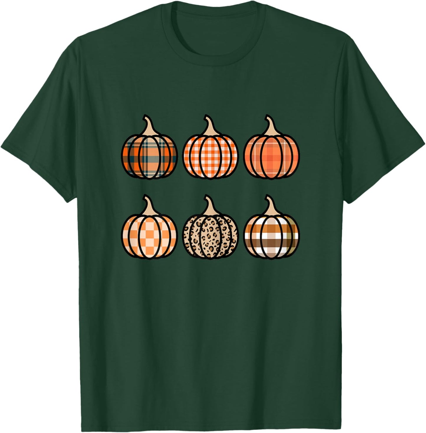 Plaid Pumpkin for Girls Fall 10-12 Teens Pumpkin Patch T-Shirt - T-Shirt | Forest