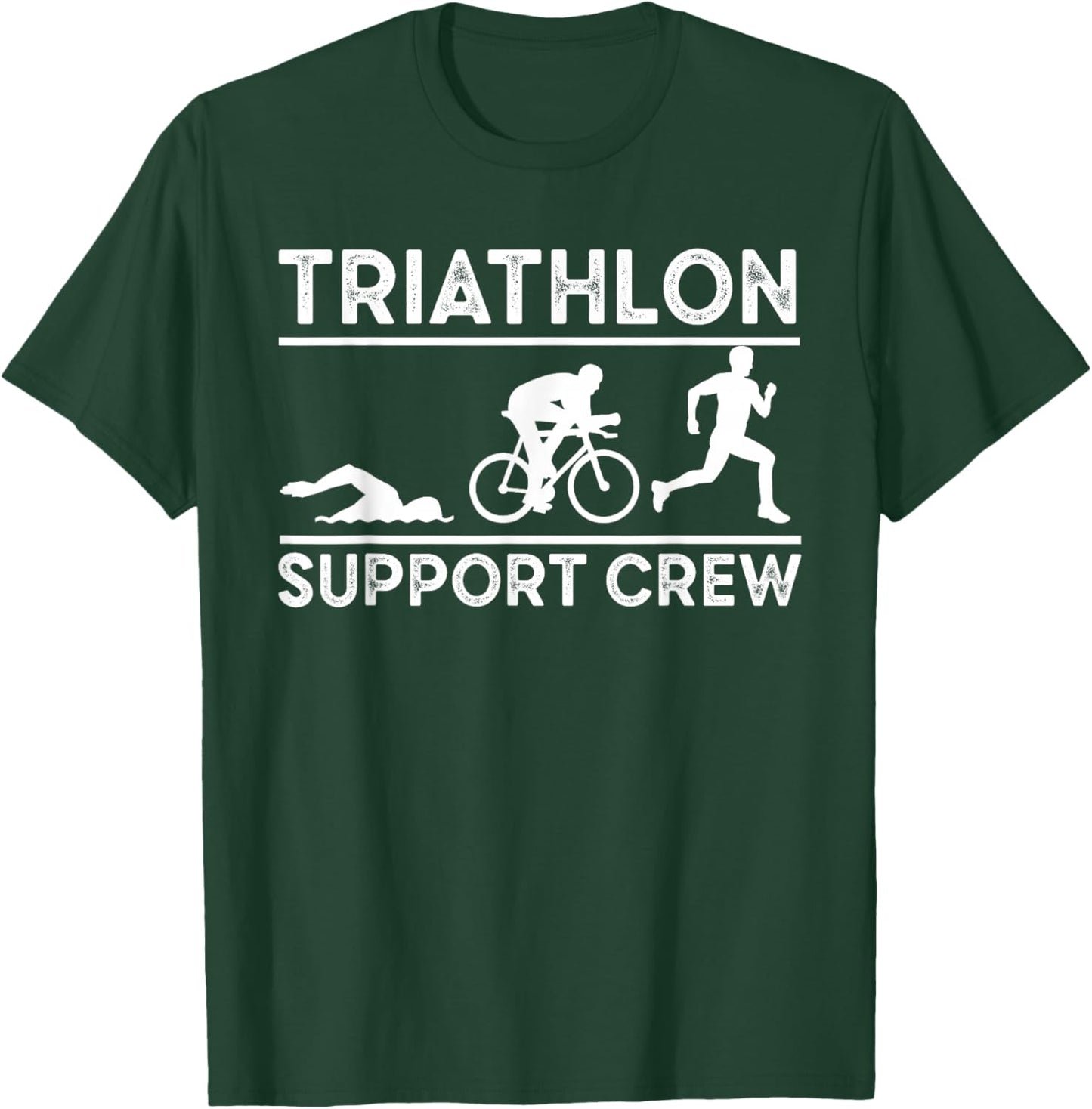 Triathlon Support Crew Men Women Kids Family Friend T-Shirt - T-Shirt | Forest