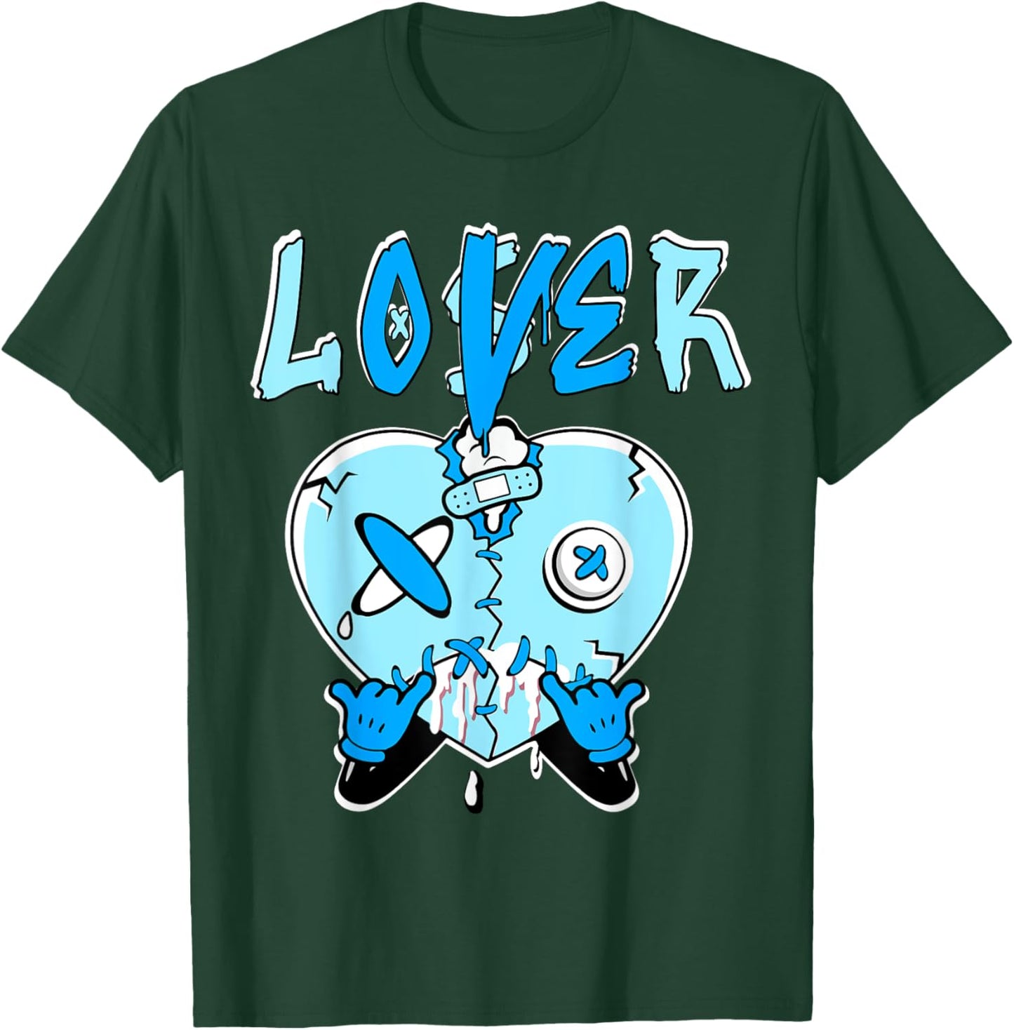 Loser Lover Light Blue Drip Heart Matching Outfit Men Women T-Shirt - T-Shirt | Forest