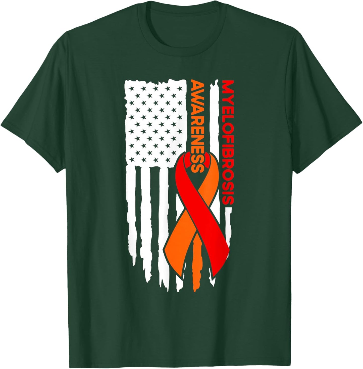 Myelofibrosis Awareness Flag Myelofibrosis T-Shirt - T-Shirt | Forest