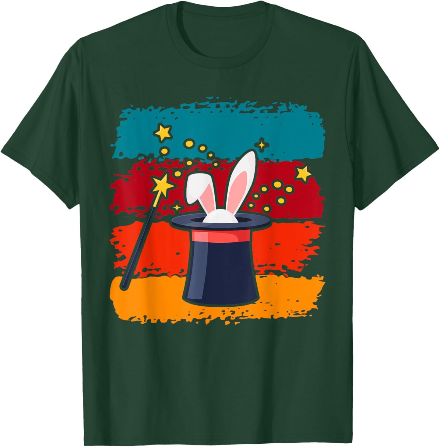 Magicians Hat for Magician Magic Icons Boys Magician T-Shirt - T-Shirt | Forest