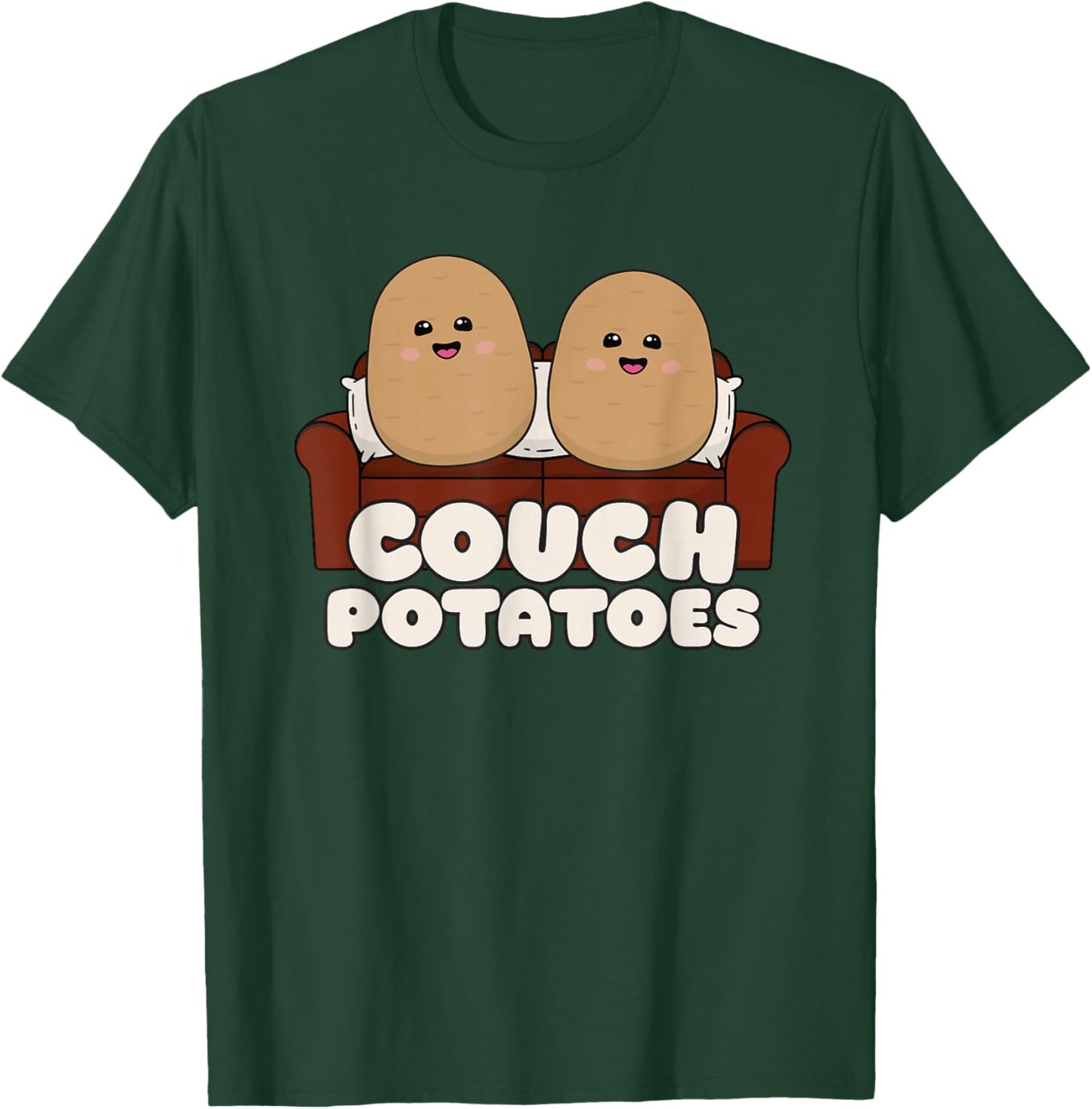 Potatoe Lover Cute Kawaii Funny, Couch Potatoes T-Shirt - T-Shirt | Forest
