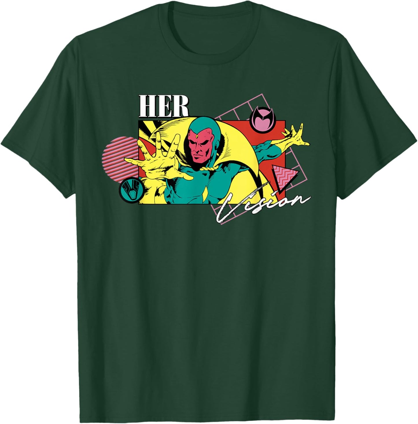 Marvel Valentine's Day '90s Couples Matching Her Vision T-Shirt - T-Shirt | Forest
