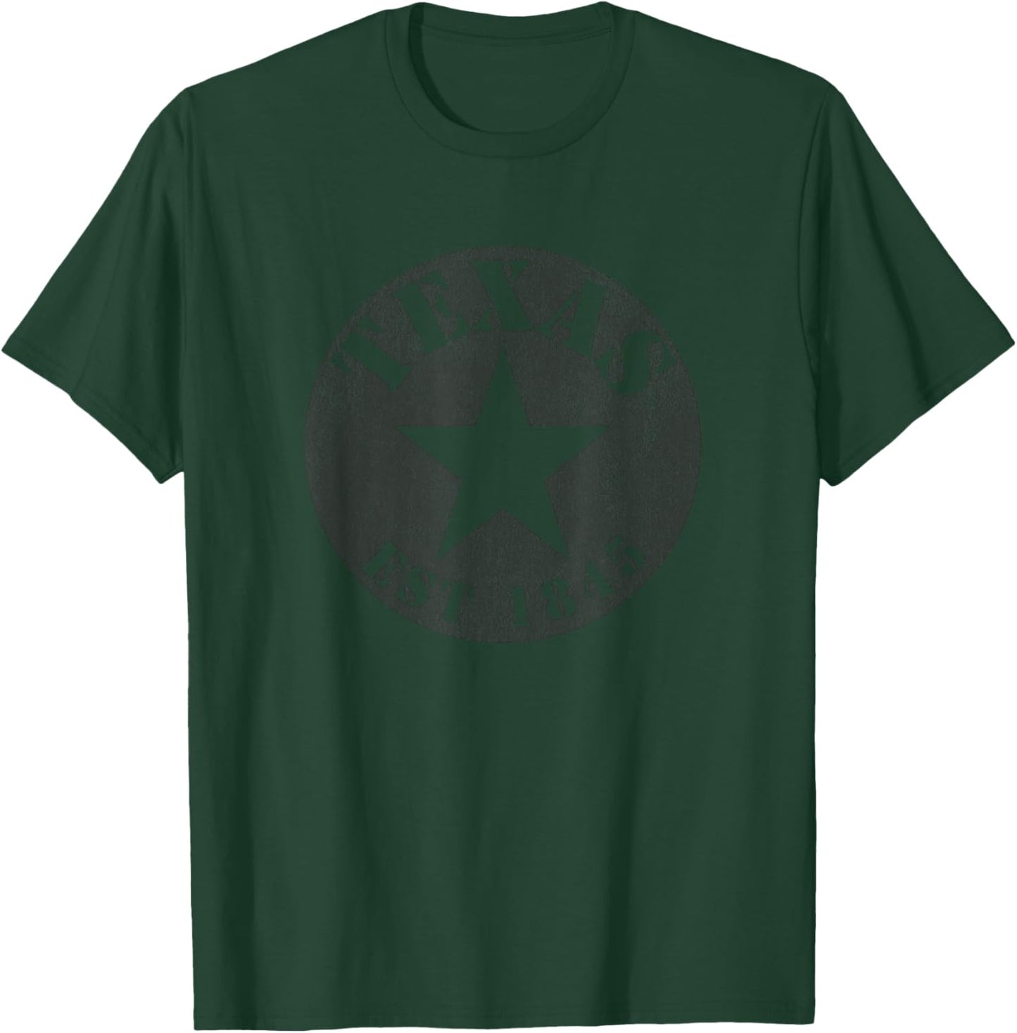 Vintage Texas Retro 1845 Lone Star State Distressed T-Shirt - T-Shirt | Forest