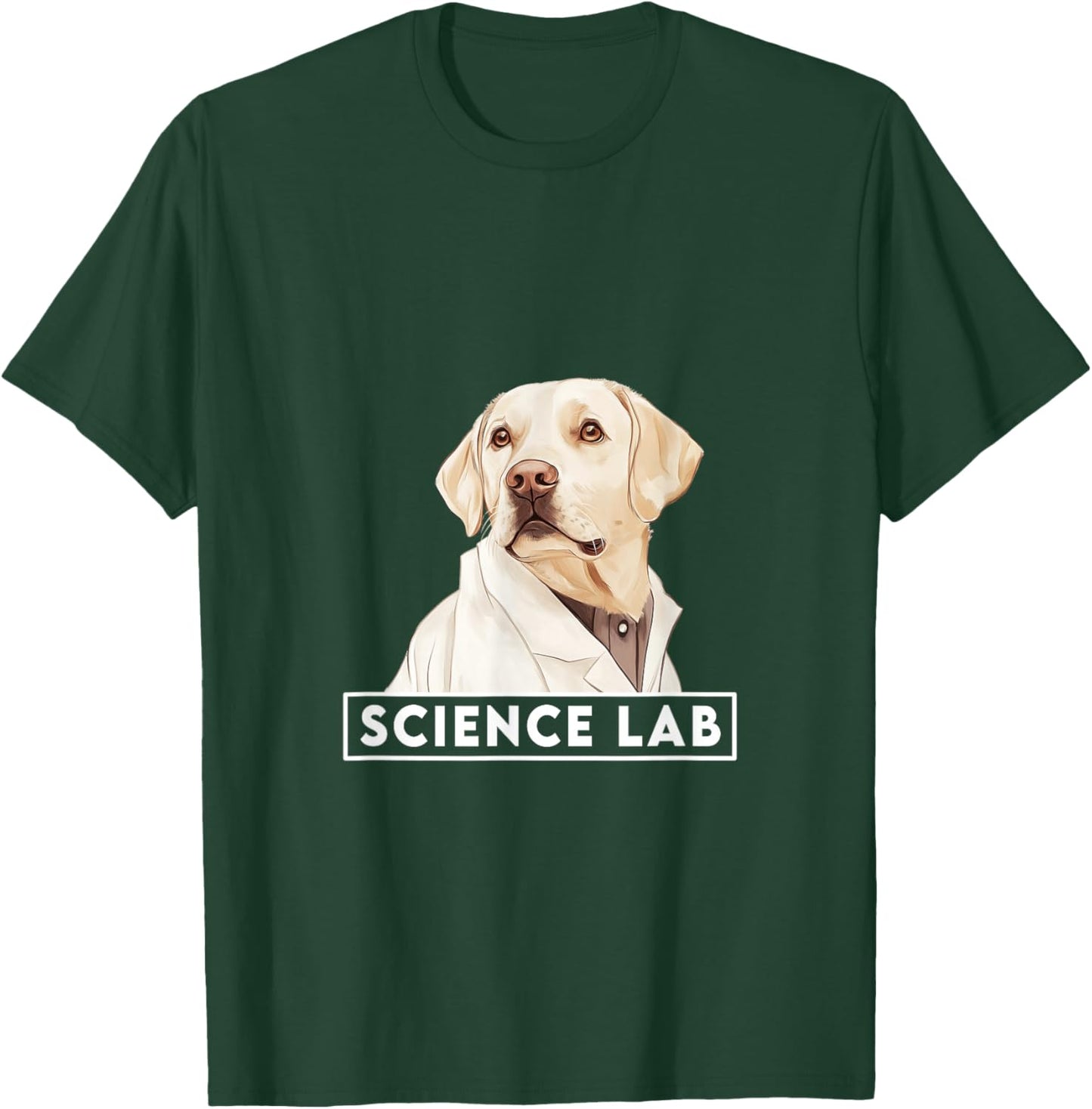 Funny Science Lab Design featuring a Labrador Science Dog T-Shirt - T-Shirt | Forest