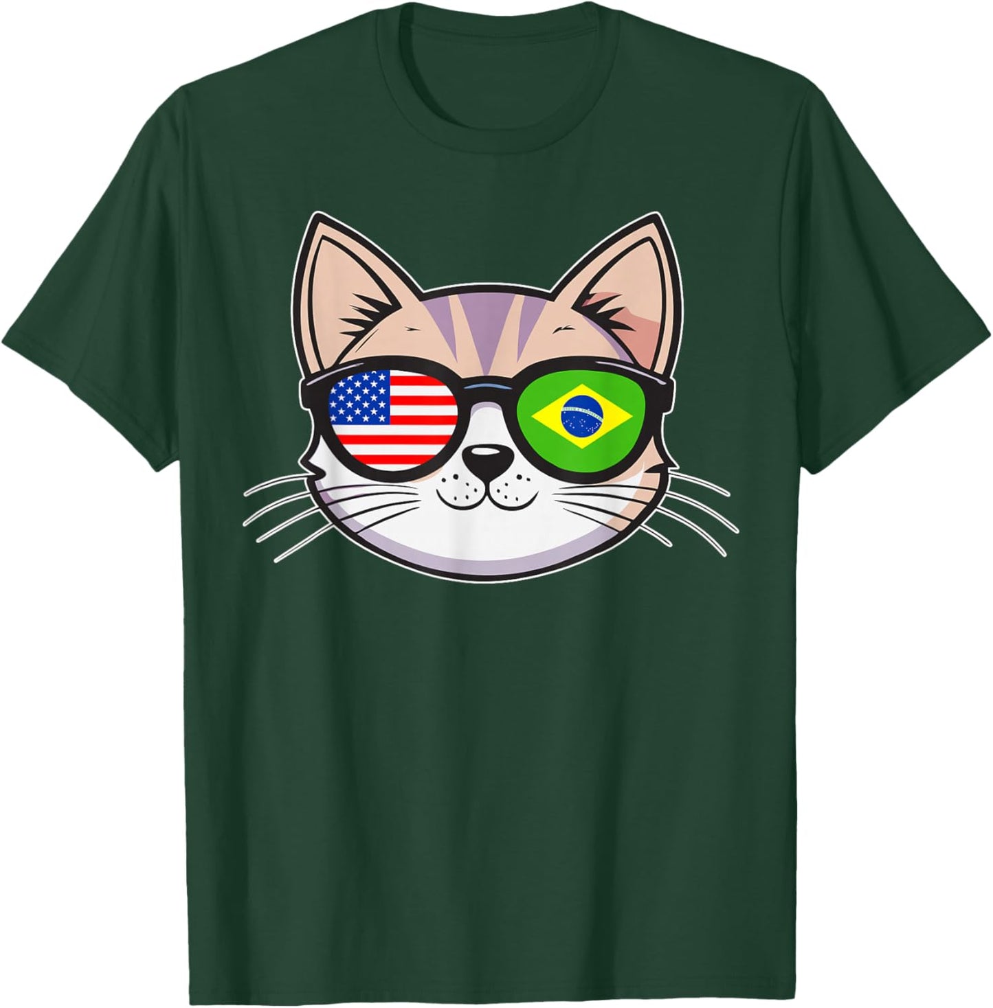USA Brazil American Brazilian T-Shirt - T-Shirt | Forest