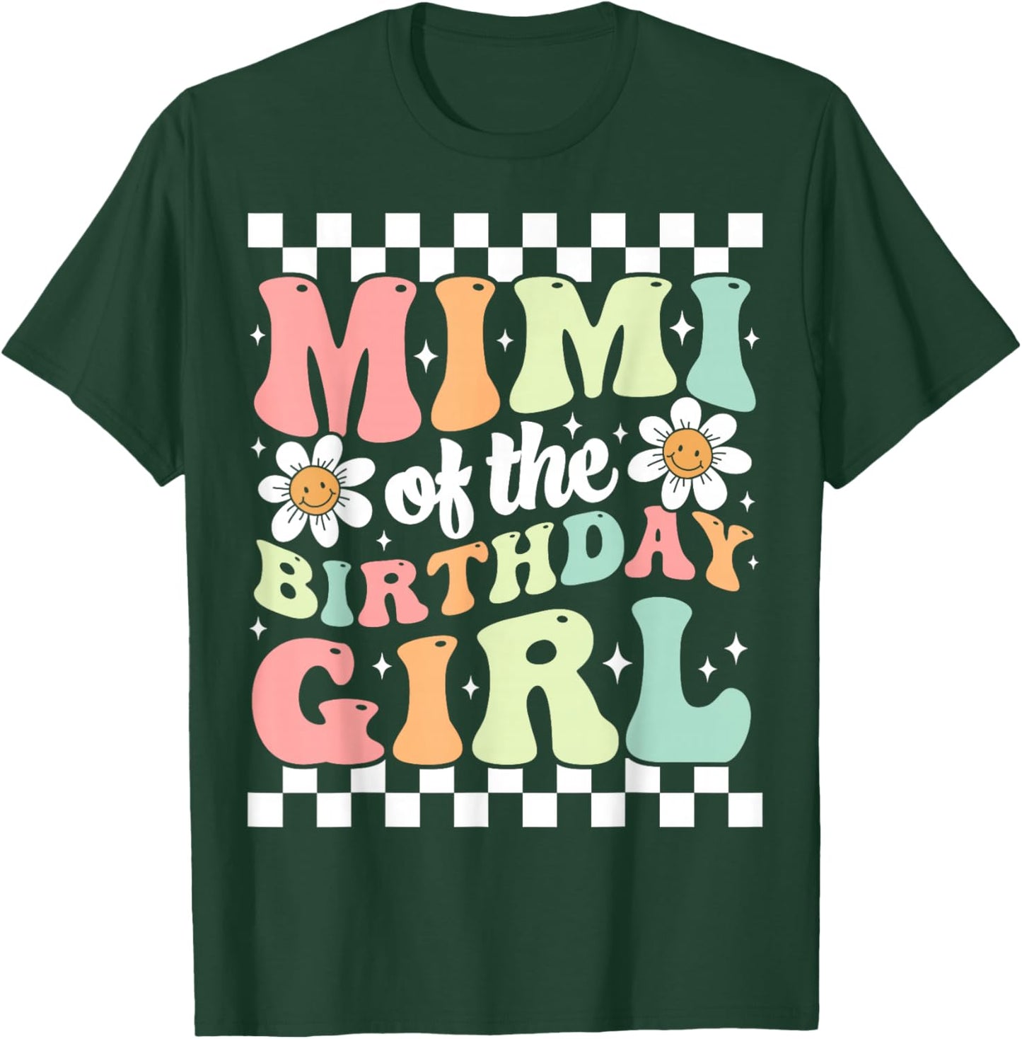 Mimi of The Birthday Girl Cute Family Groovy Birthday Party T-Shirt - T-Shirt | Forest