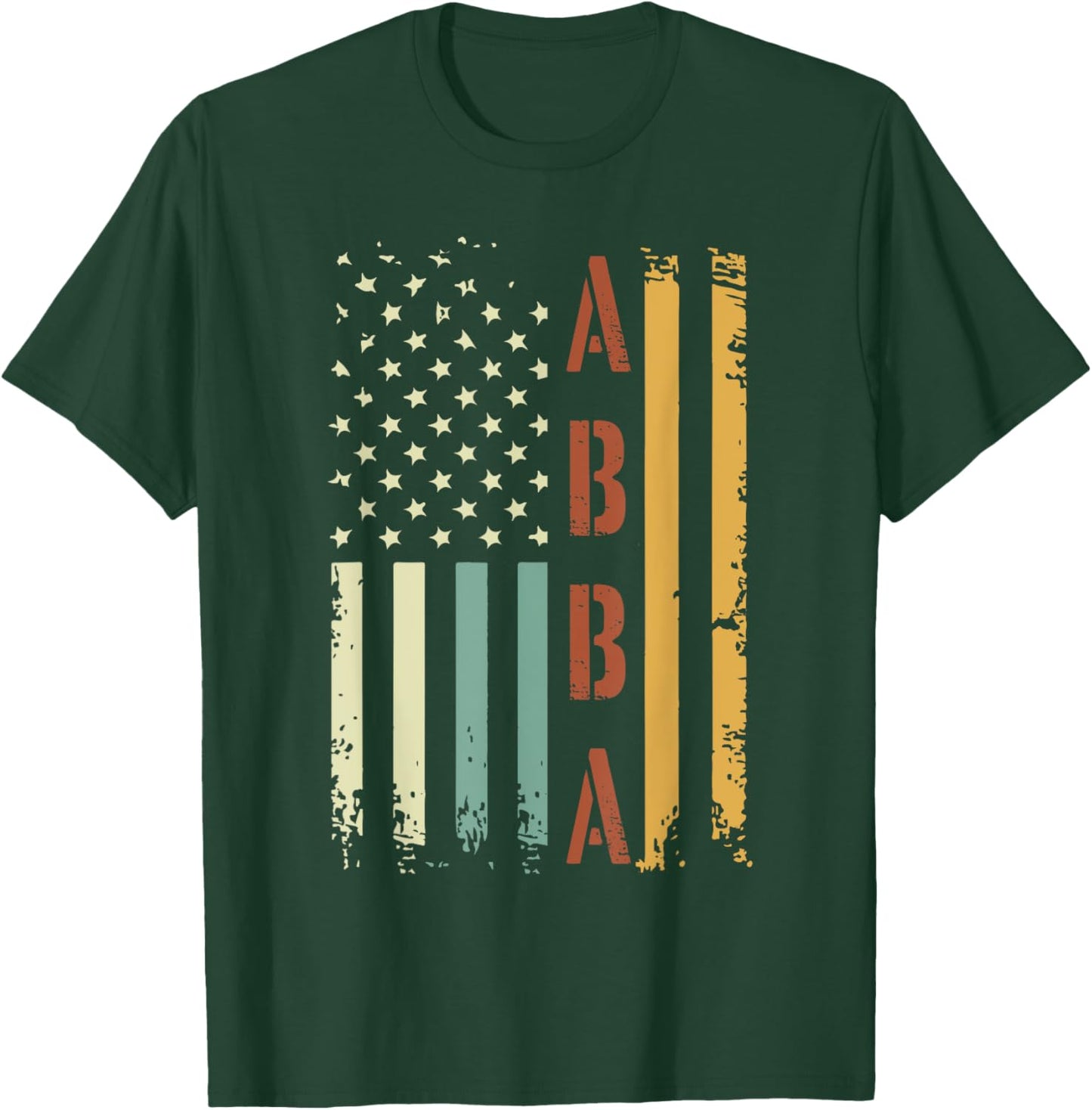 Abba Vintage American Flag Father's Day 4th of July T-Shirt - T-Shirt | Forest