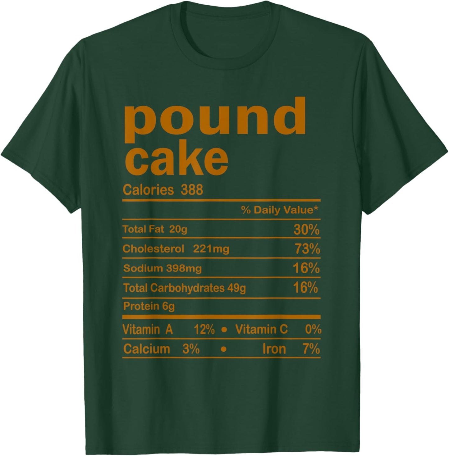 Pound Cake Nutritional Facts Thanksgiving Family Matching T-Shirt - T-Shirt | Forest
