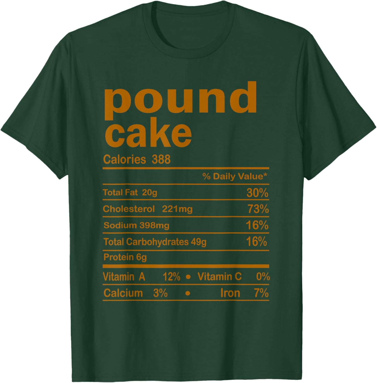 Pound Cake Nutritional Facts Thanksgiving Family Matching T-Shirt - T-Shirt | Forest
