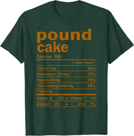 Pound Cake Nutritional Facts Thanksgiving Family Matching T-Shirt - T-Shirt | Forest