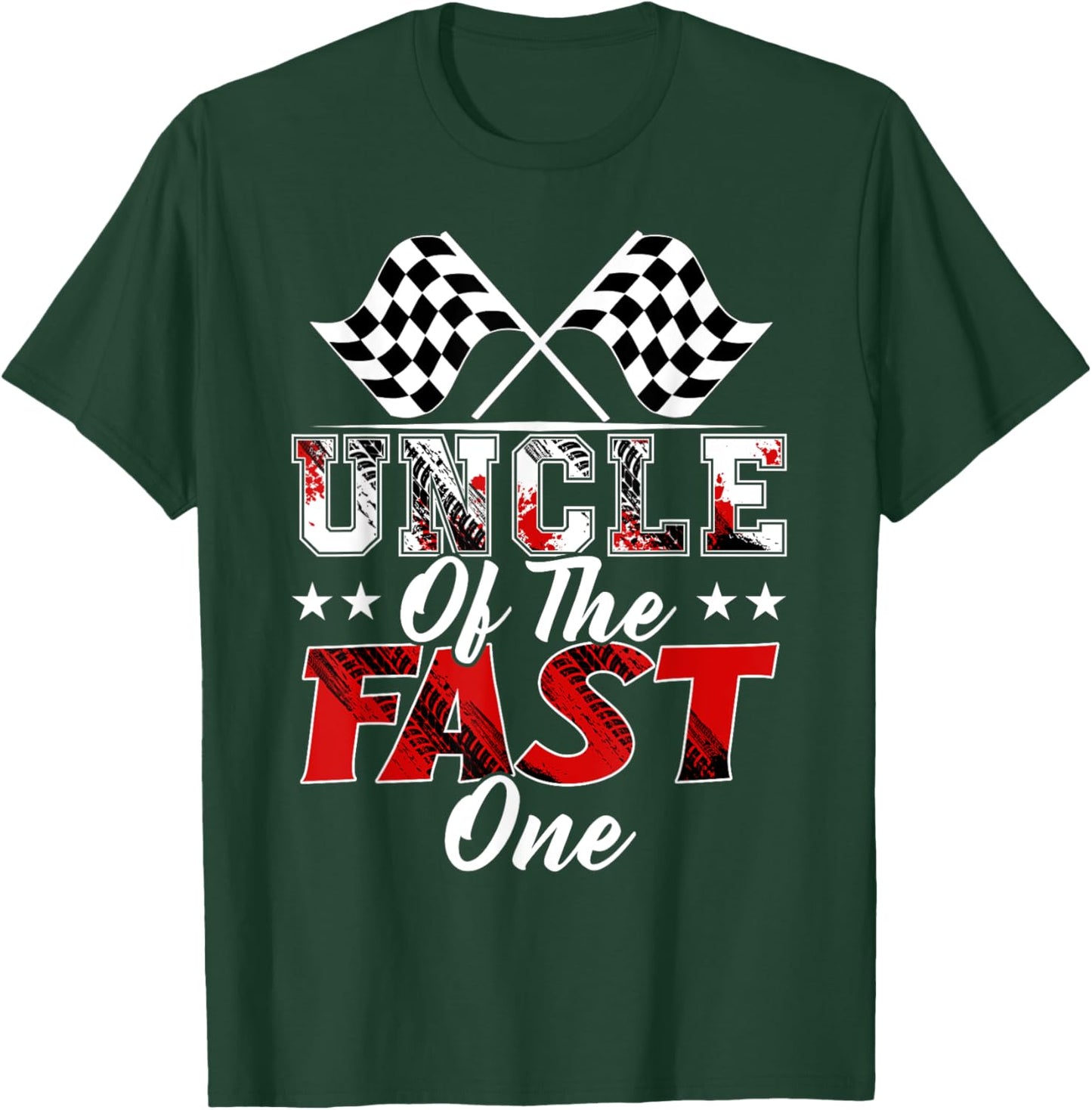 Uncle Of The Fast One First Birthday Racing Car Family T-Shirt - T-Shirt | Forest