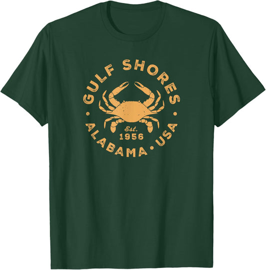 Gulf Shores Alabama Vintage Blue Crab Vacation Souvenir T-Shirt - T-Shirt | Forest