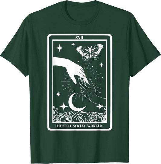 Hospice Social Worker Tarot Card Hospice Therapy Witch Vibes T-Shirt - T-Shirt | Forest