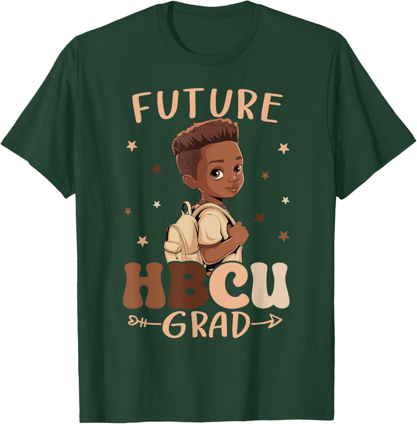 Future HBCU Grad kids Black Boy Afro Black History Month T-Shirt - T-Shirt | Forest
